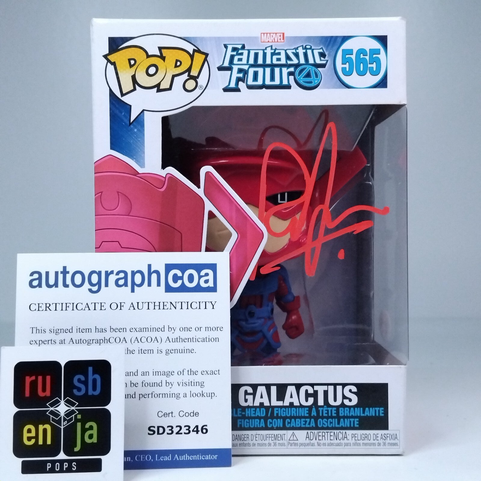 Funko Pop! Marvel - Fantastic Four 4 Galactus Signed Ralph Ineson COA #565 WS