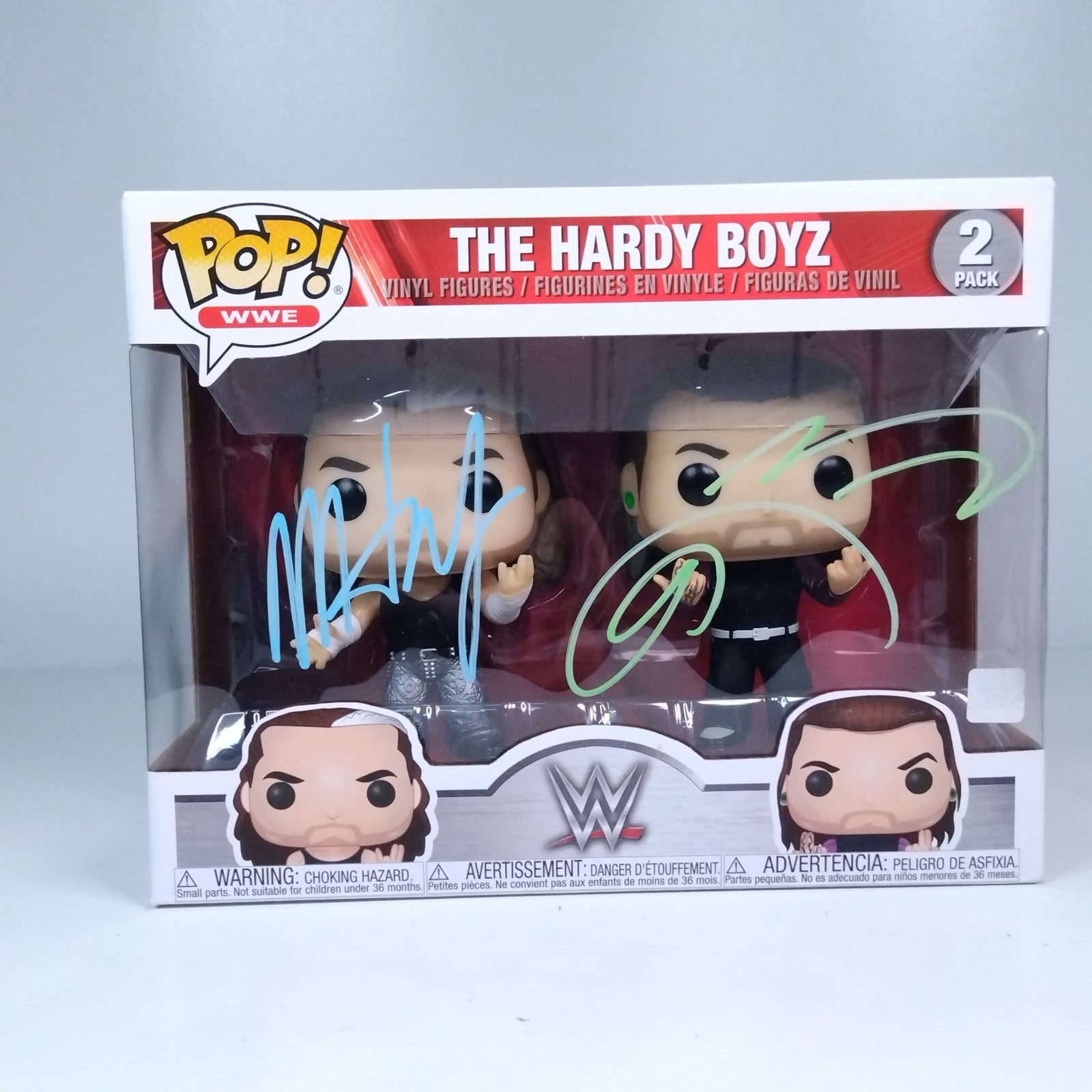 Funko Pop! WWE The Hardy Boyz Matt & Jeff Dual Signed COA 2 Pack