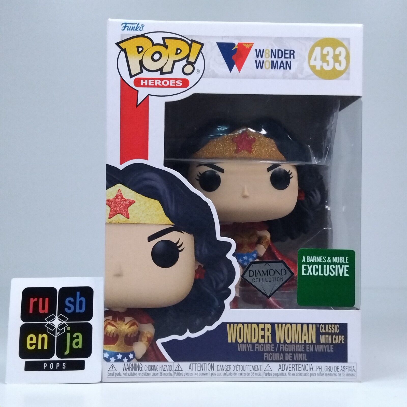 Funko Pop! DC Heroes Wonder Woman Classic with Cape Diamond Barnes & Noble #433
