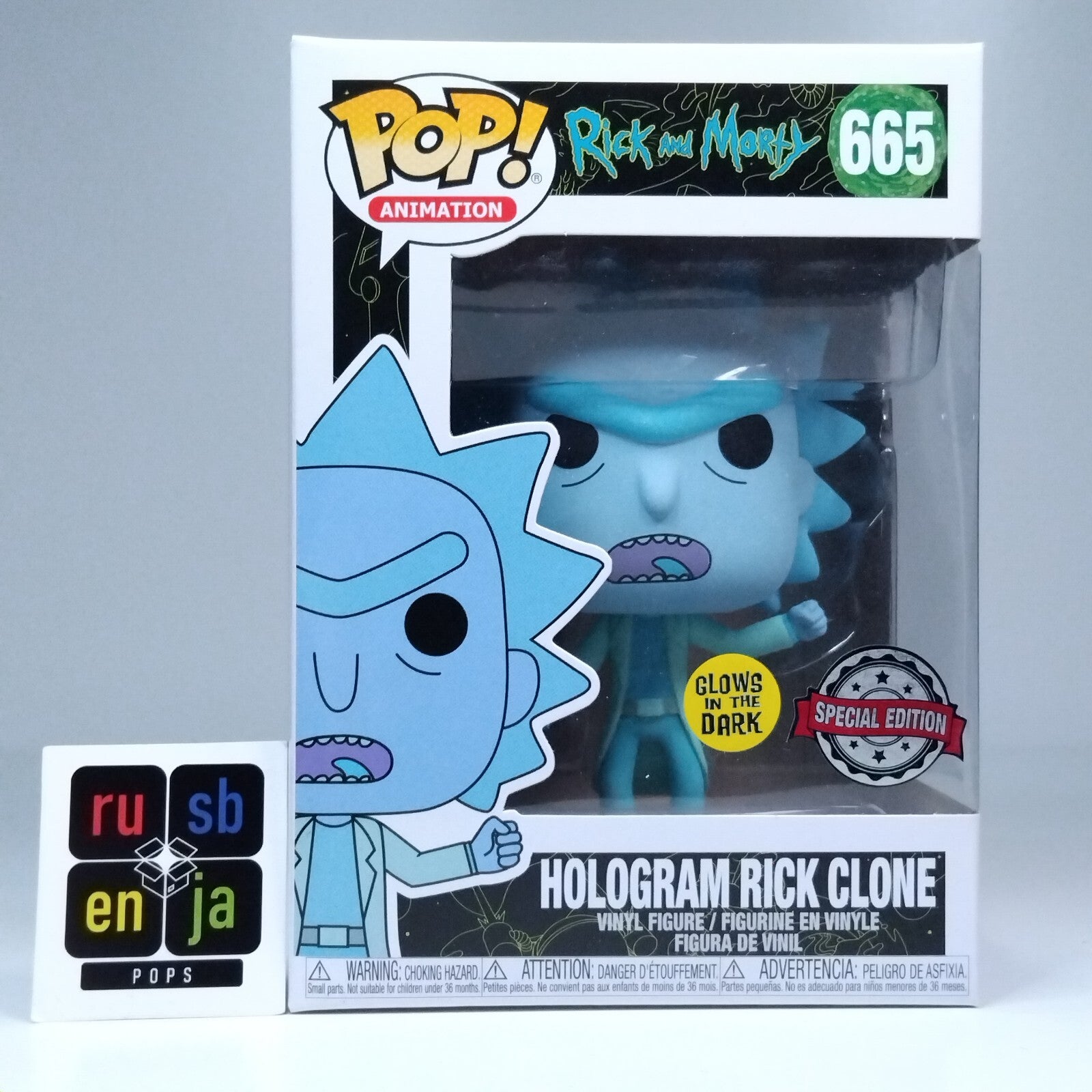 Funko Pop! Animation Rick and Morty - Hologram Rick Clone Glows Special #665
