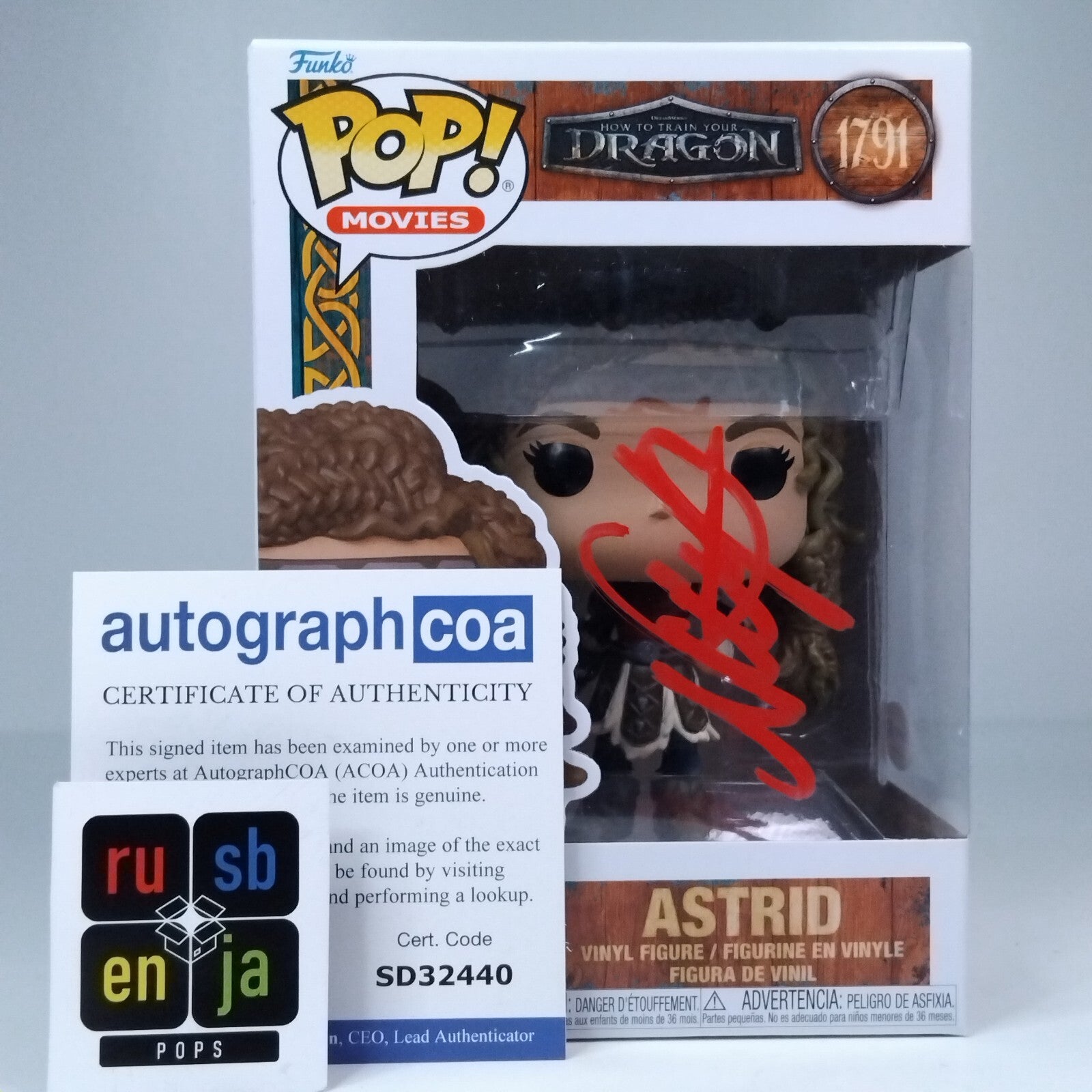 Funko Pop! How to Train Your Dragon - Astrid Signed Nico Parker COA #1791 WS