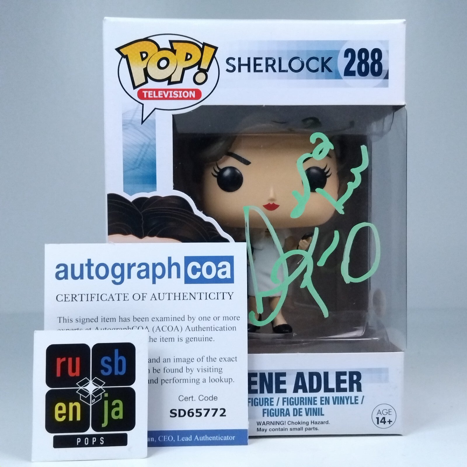 Funko Pop! TV Sherlock - Irene Adler Signed Lara Pulver COA #288 WS
