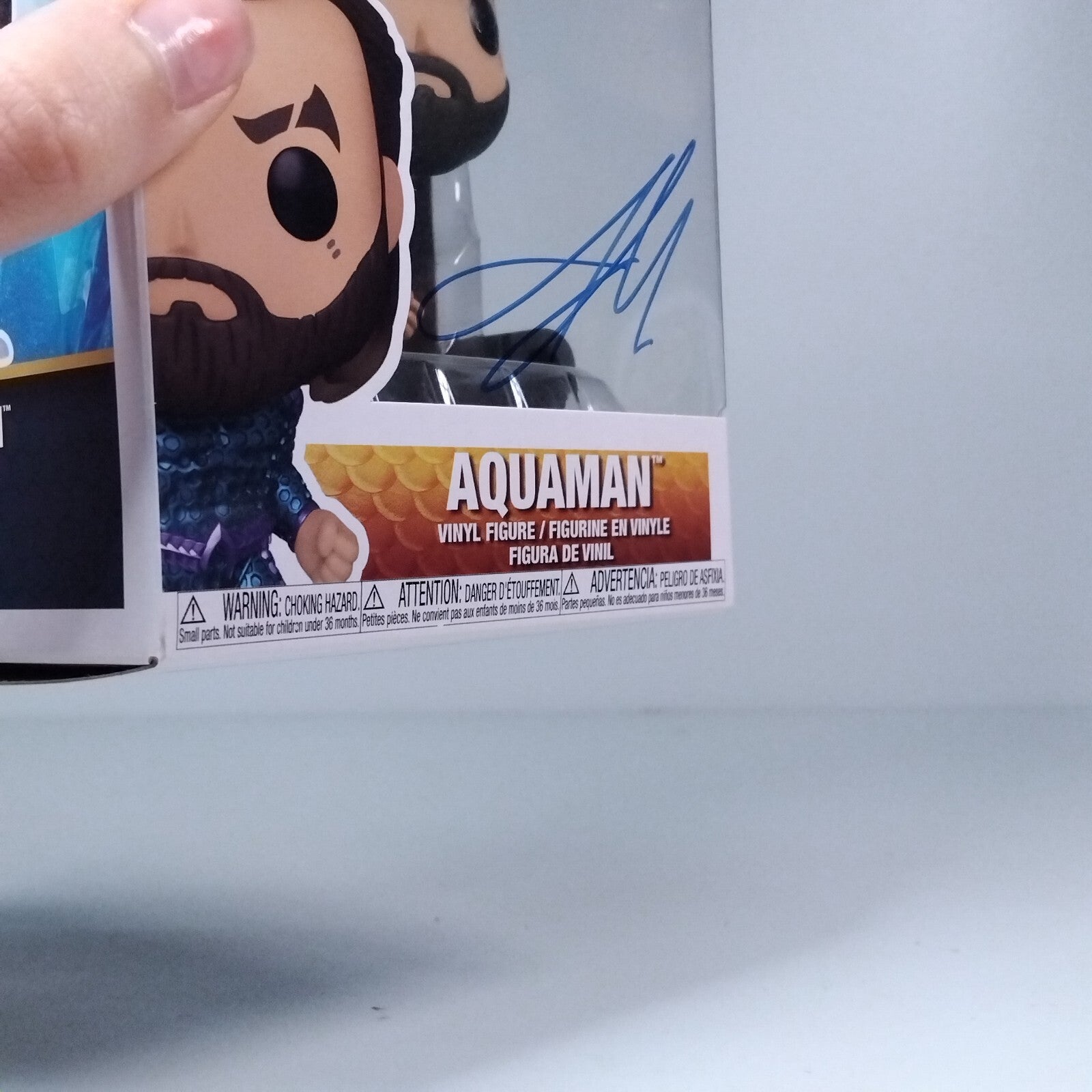 Funko Pop! DC Heroes Aquaman Signed x 2 Jason Momoa COA #1302