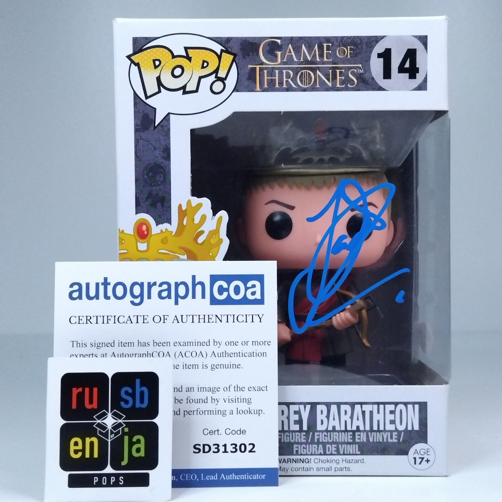 Funko Pop! TV Game of Thrones - Joffrey Baratheon Signed Jack Gleeson COA #14 WS