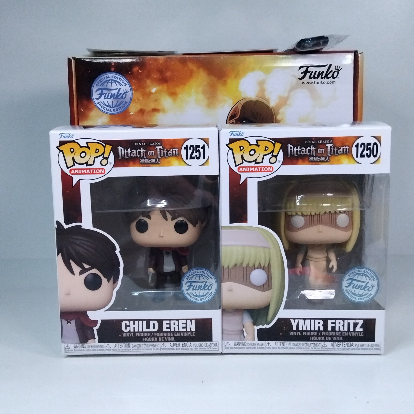 Funko Pop! Anime Attack Titan Collectors Box Child Eren & Ymir Fritz #1250 #1251
