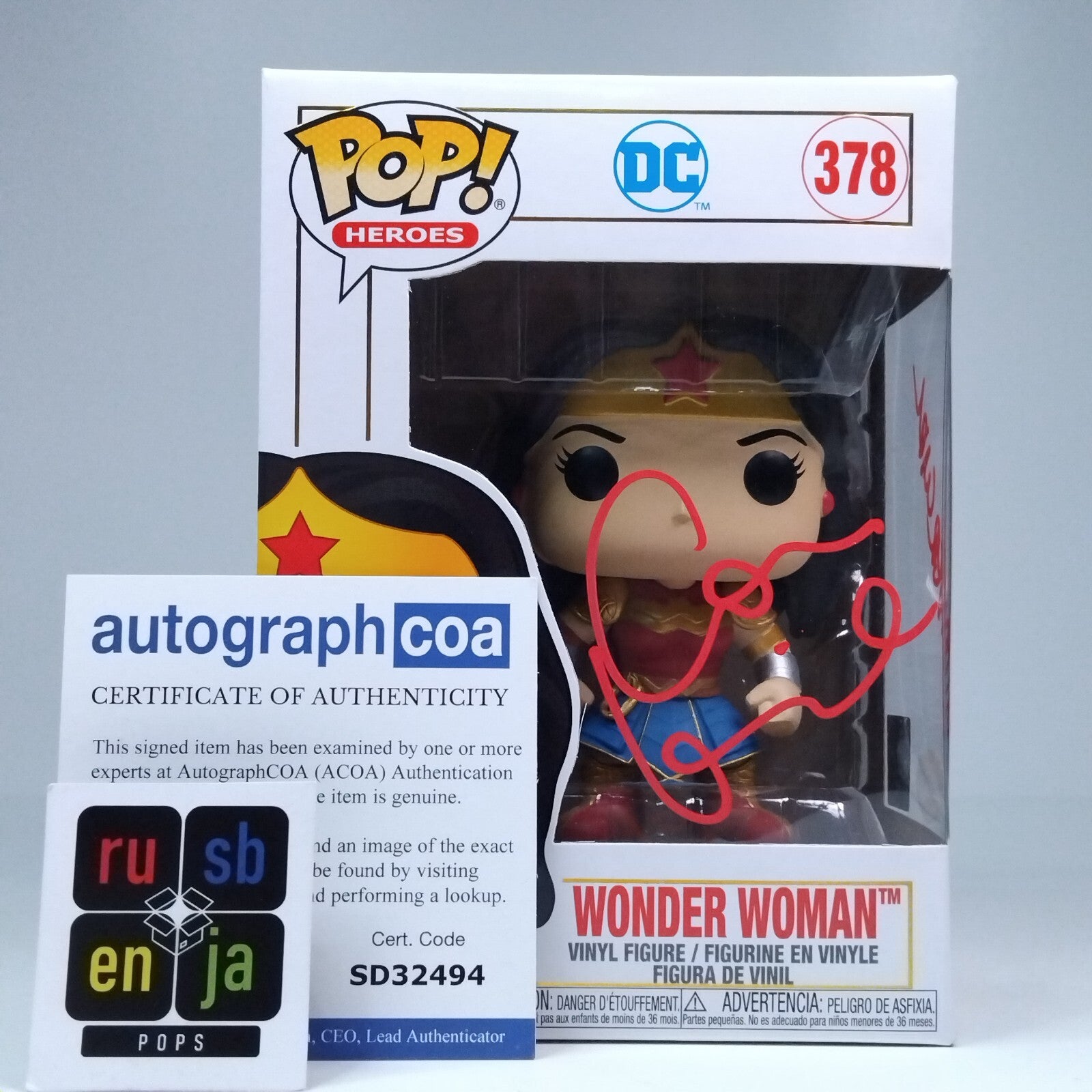Funko Pop! DC Heroes Wonder Woman Wondergirl Signed Conor Leslie COA #378