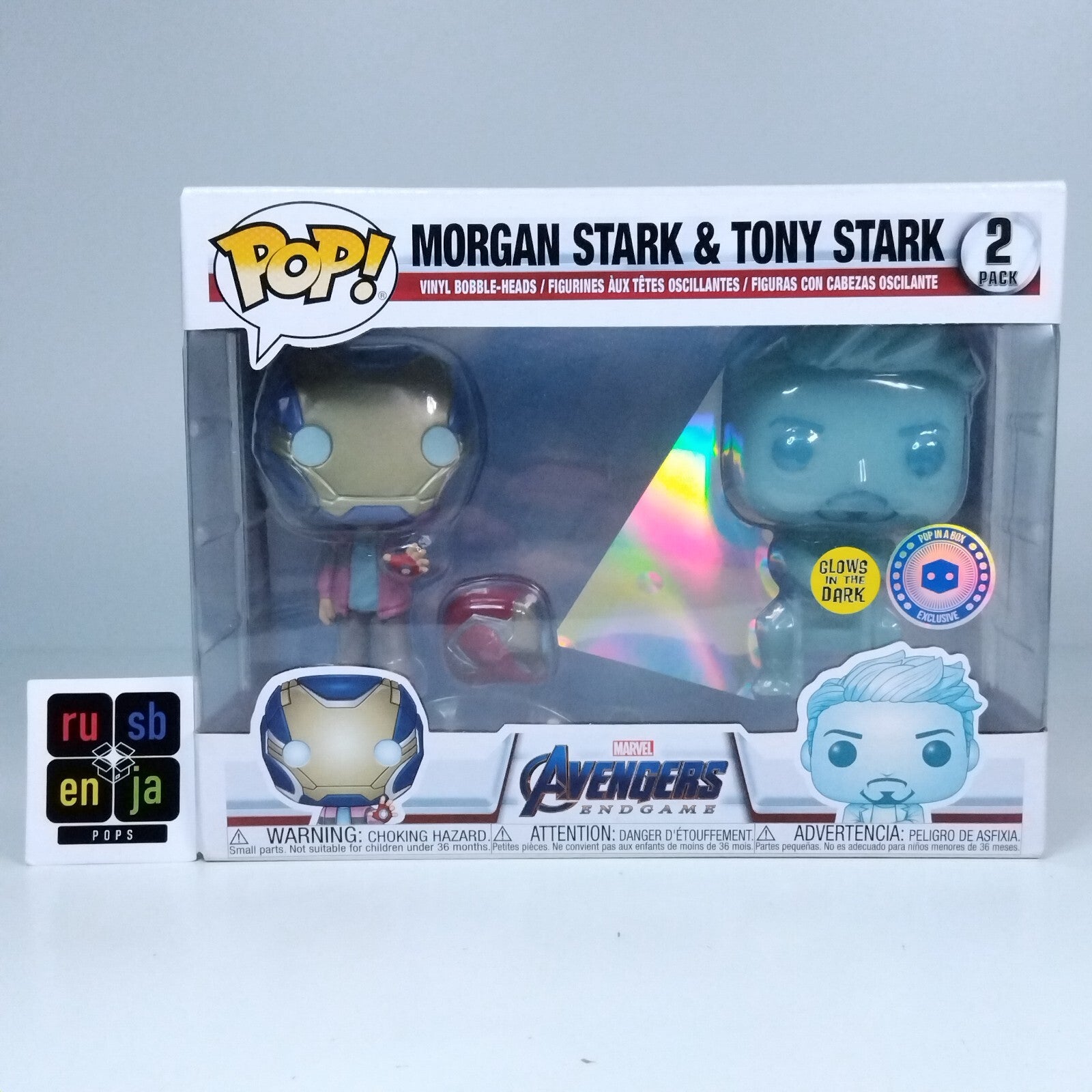 Funko Pop! Marvel Avengers Endgame Morgan Stark & Tony Stark Glows 2 Pack