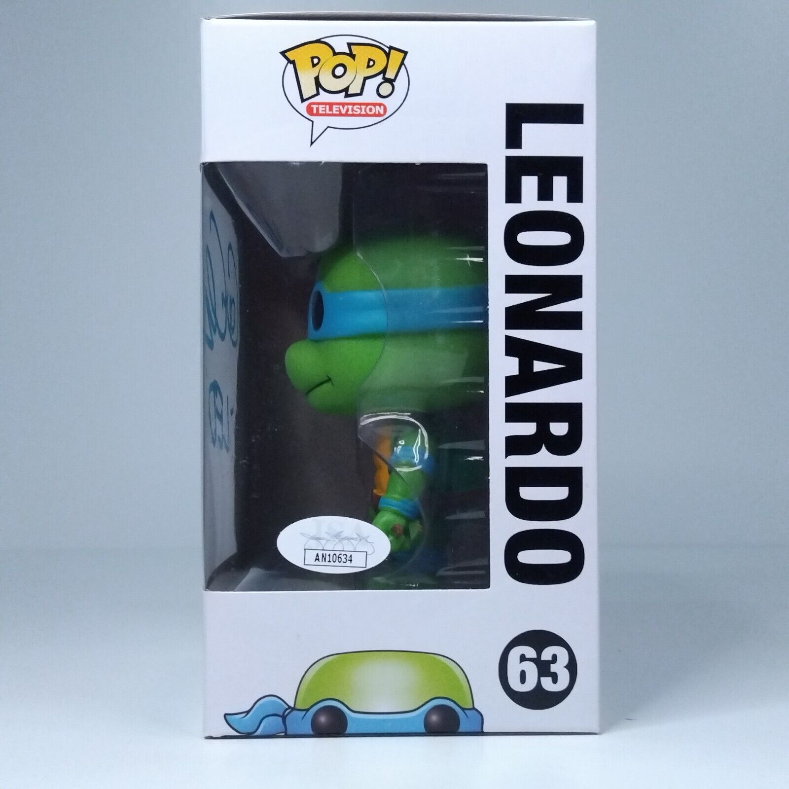 Funko Pop! TMNT Teenage Mutant Ninja Turtles Leonardo Signed Cam Clarke COA #63