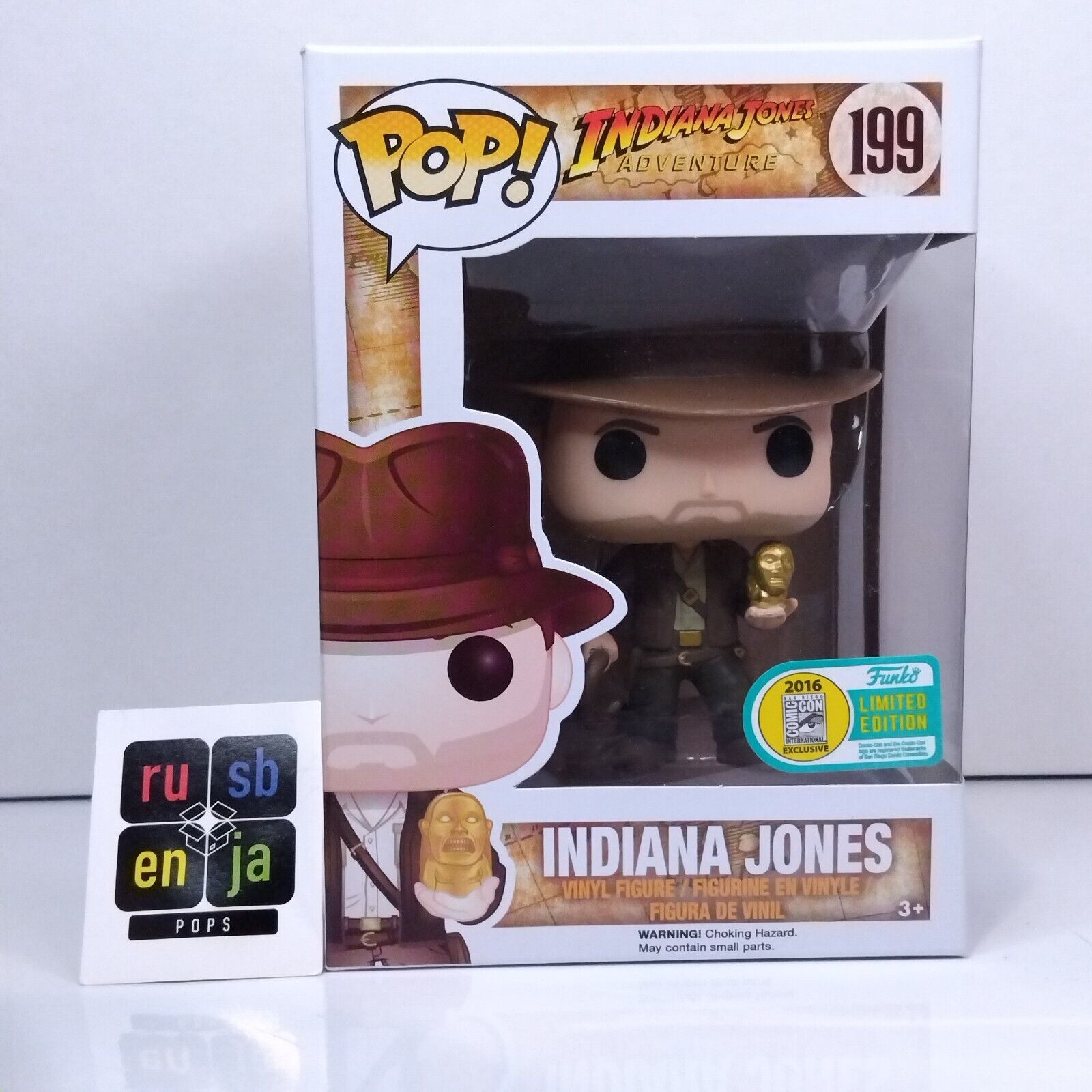 Funko Pop! Movies Indiana Jones with Golden Idol SDCC Limited Edition #199