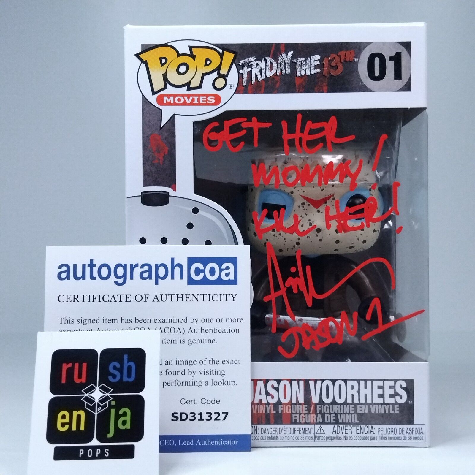 Funko Pop! Movies Horror Friday 13th Jason Voorhees Signed Ari Lehman COA #01