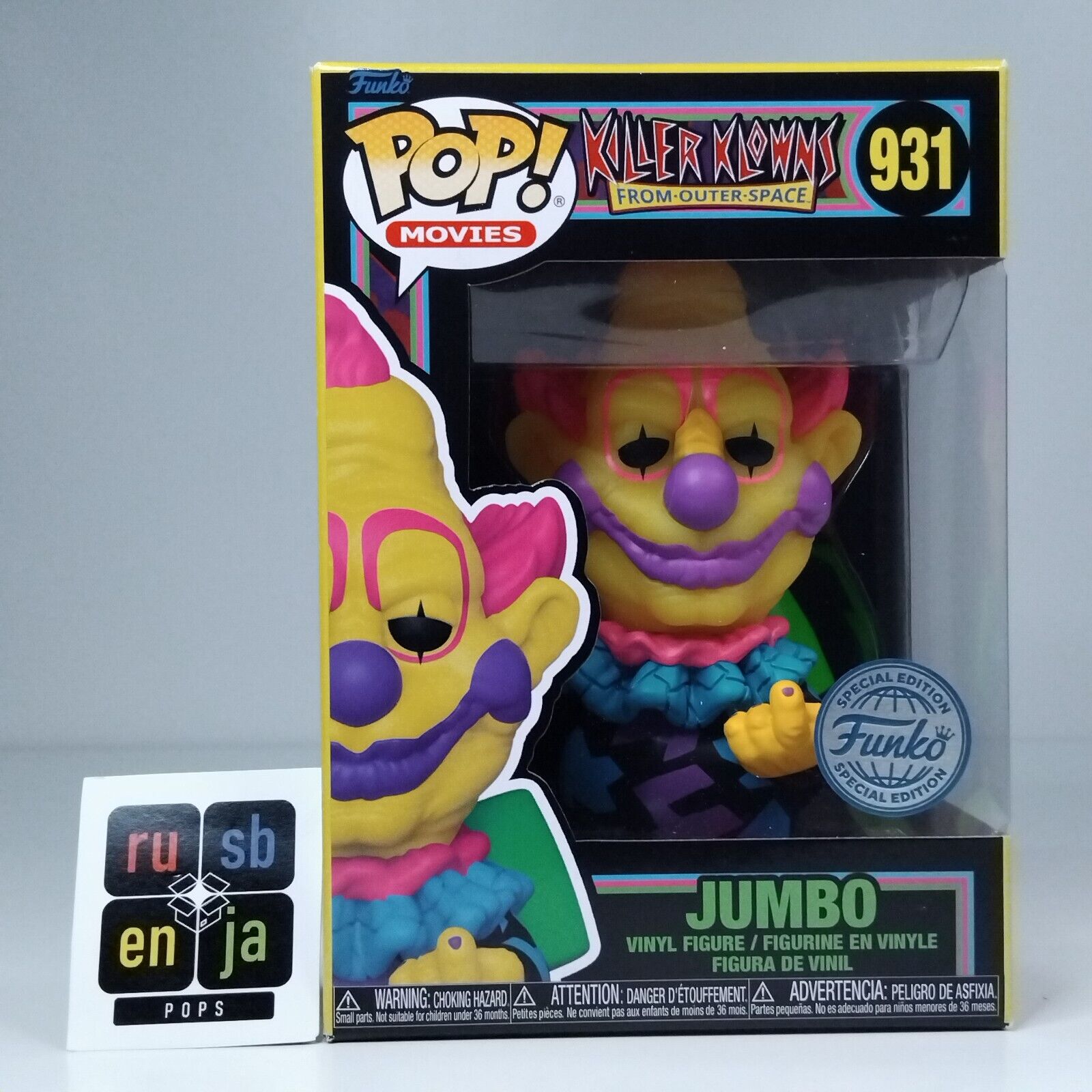 Funko Pop! Movies Horror Killer Klowns Blacklight Jumbo #931