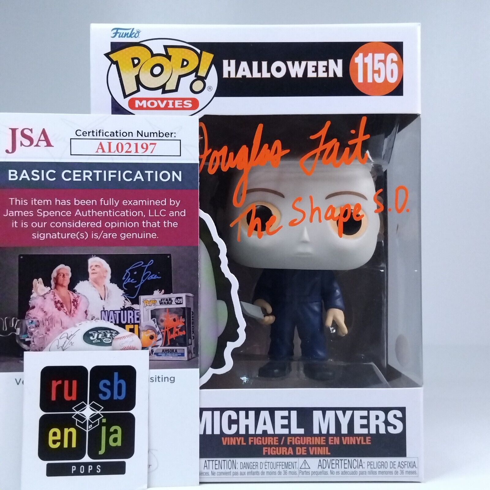 Funko Pop! Movies Horror Halloween Michael Myers Signed Douglas Tait COA #1156