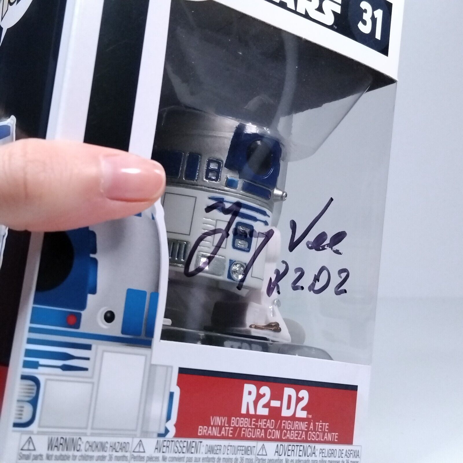 Funko Pop! Star Wars R2-D2 Signed Jimmy Vee COA #31