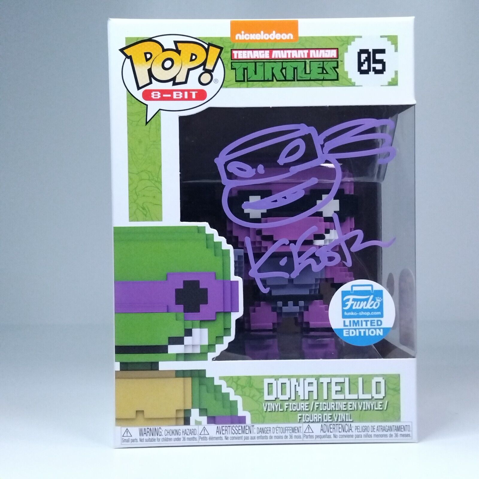 Funko Pop! 8-BIT TMNT Ninja Turtles Donatello Signed Kevin Eastman 7BAP COA #06