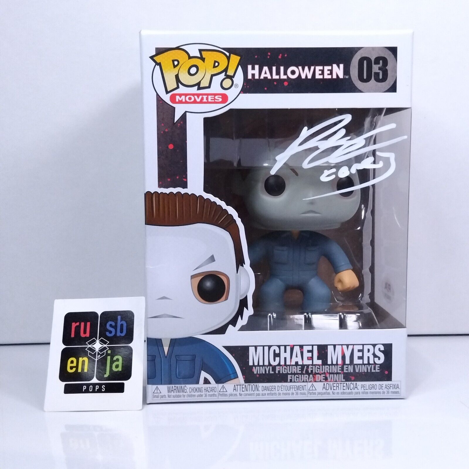 Funko Pop! Movie Horror Halloween Michael Myers Signed Rohan Campbell COA #03 WS