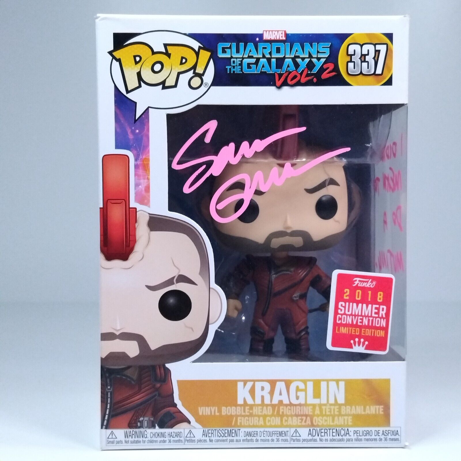 Funko Pop! Marvel Guardians Galaxy Kraglin Signed Sean Gunn COA #337