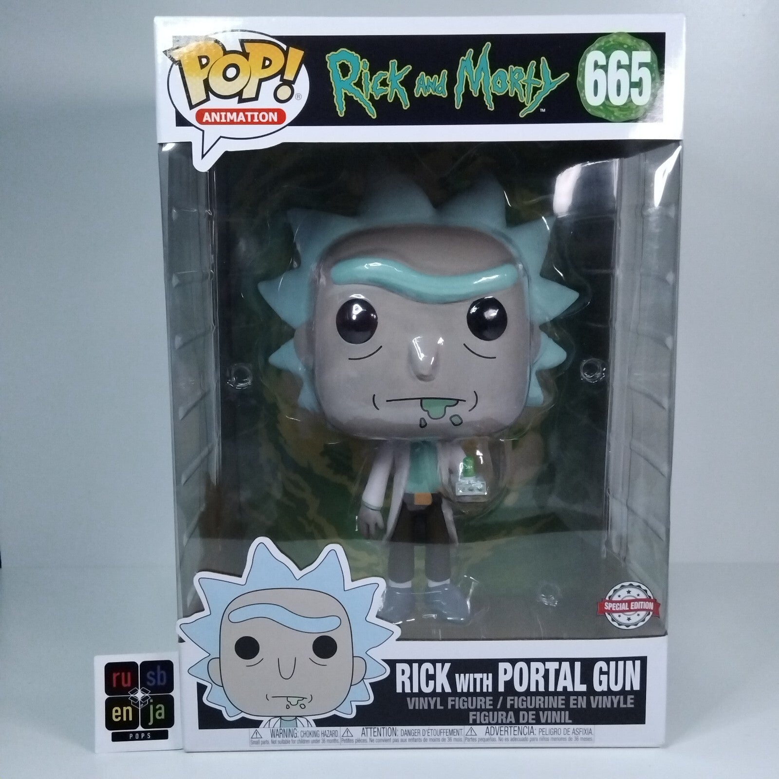 Funko Pop! Animation Rick and Morty - Rick with Portal Gun 10" Inch #665