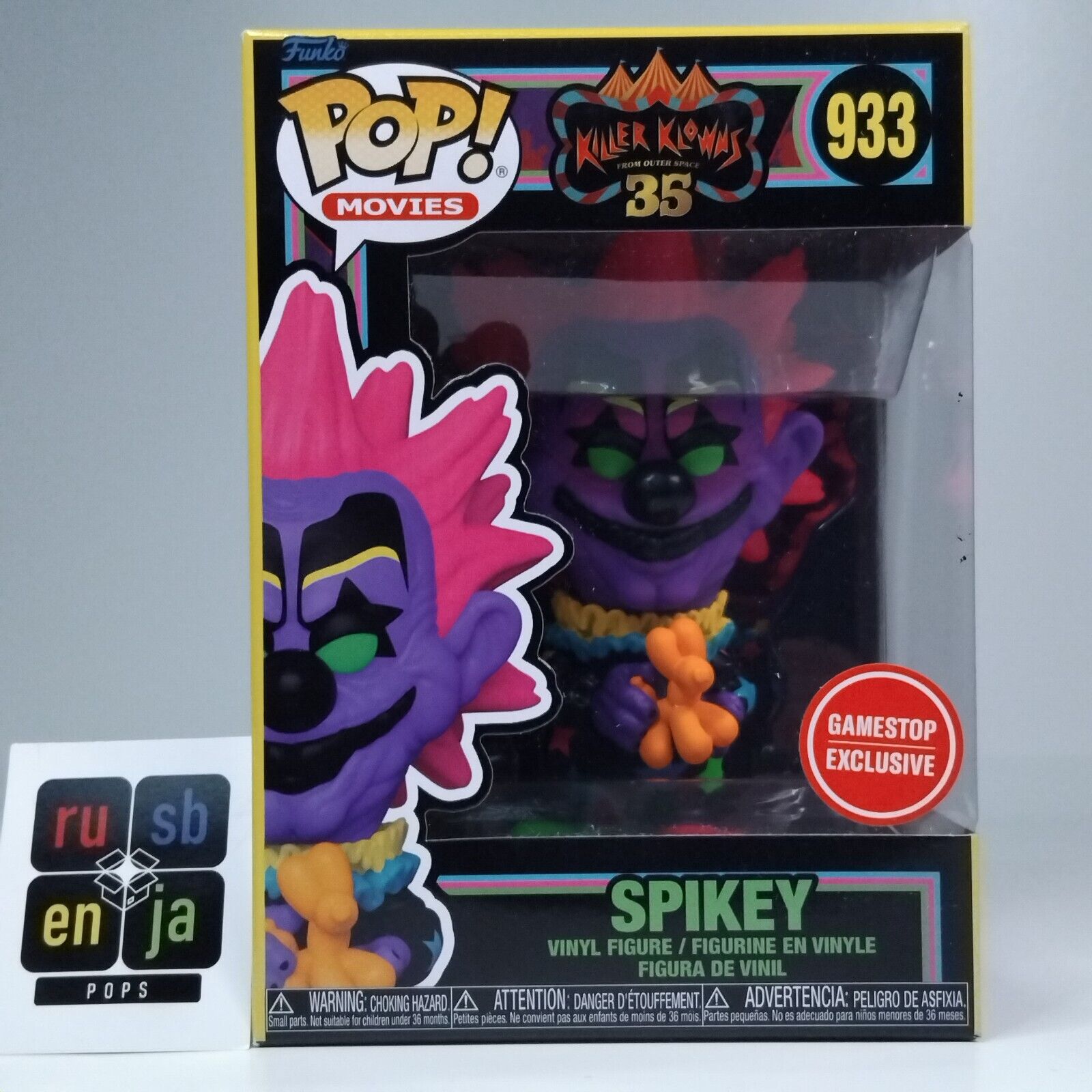 Funko Pop! Movies Horror Killer Klowns Blacklight Spikey Gamestop Exclusive #933