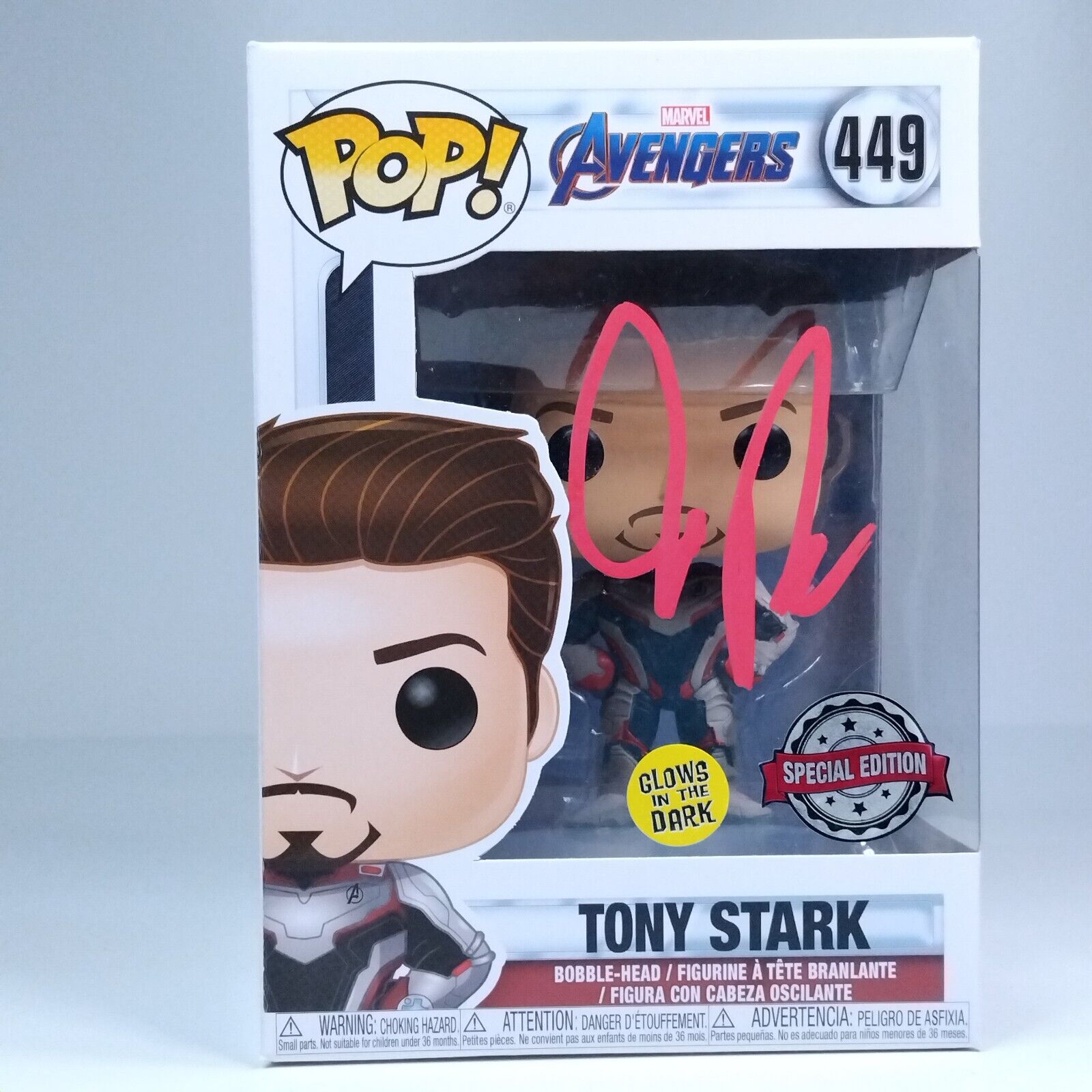 Funko Pop! Marvel Avengers Tony Stark Signed Joe Russo Director COA #449 WS