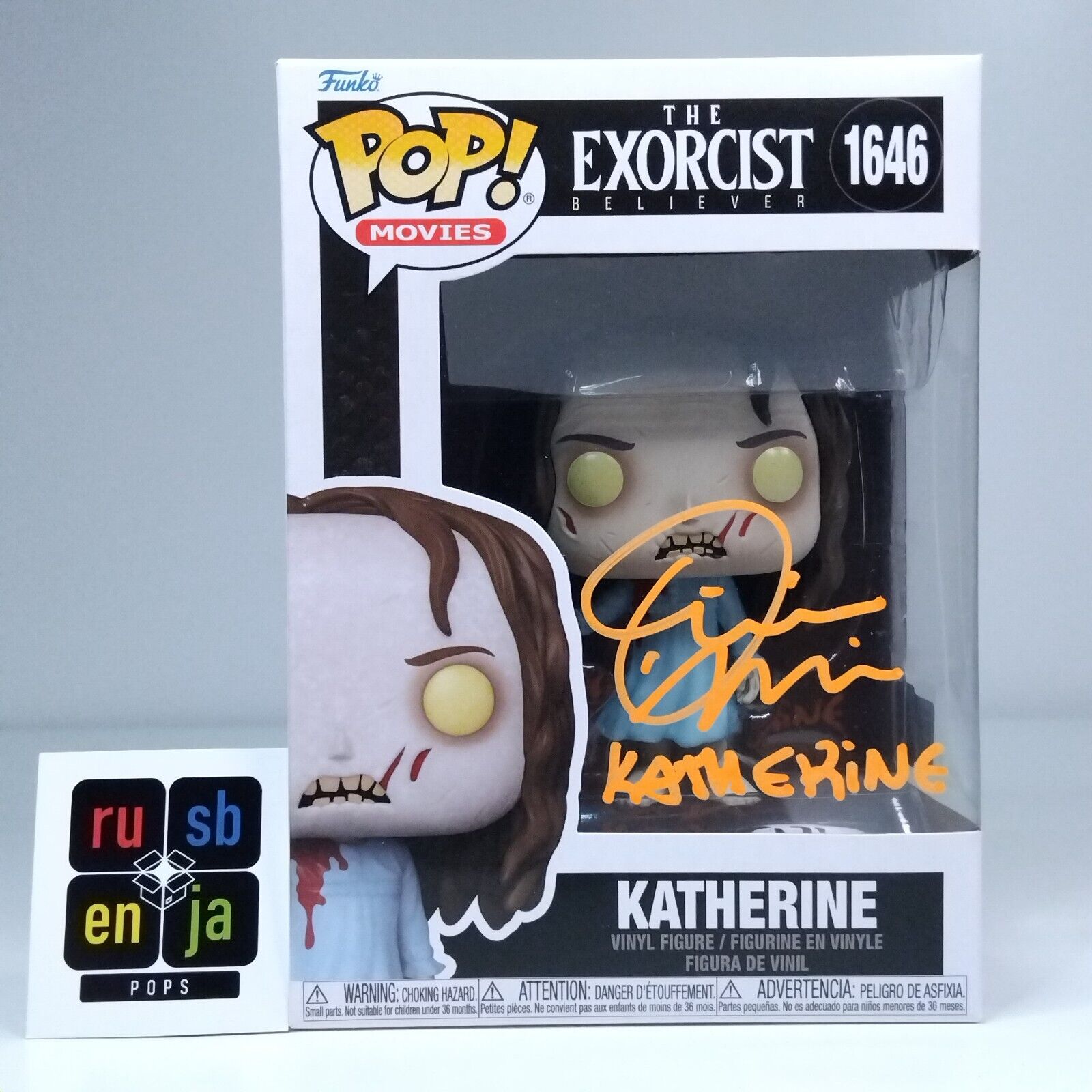 Funko Pop! Movies Horror The Exorcist Katherine Signed Olivia O'Neill COA #1646