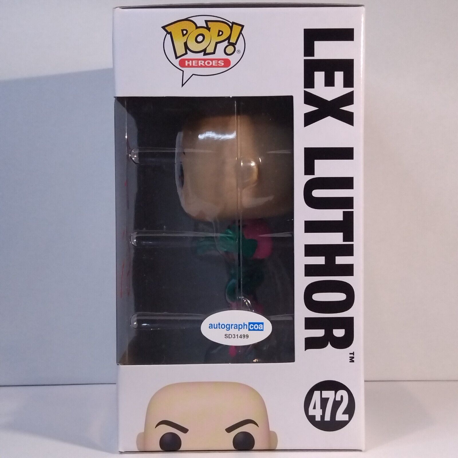 Funko Pop! DC Heroes Superman Lex Luthor Signed Jesse Eisenberg COA #472 WS