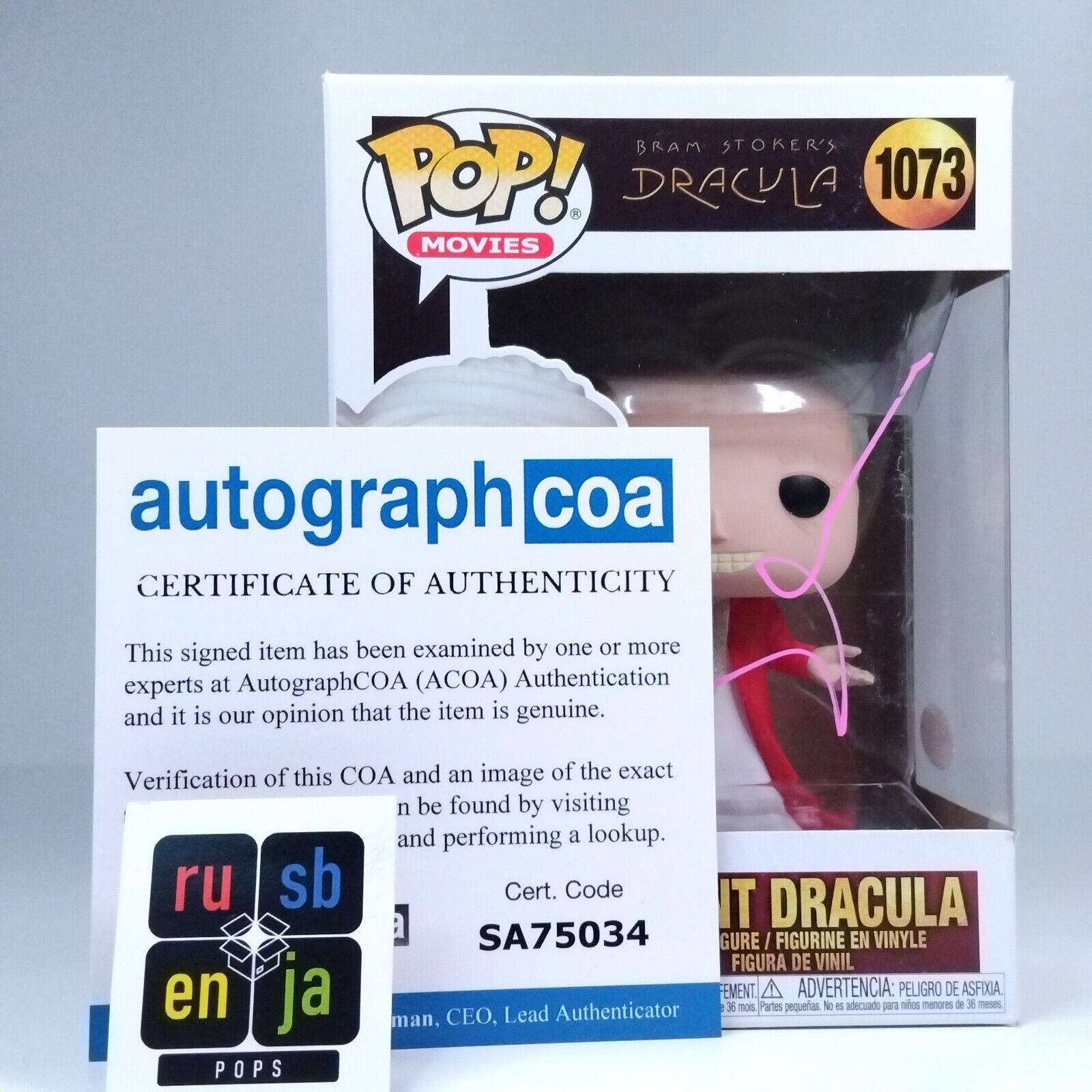 Funko Pop! Movies Horror Dracula - Count Dracula Signed Gary Oldman COA #1073