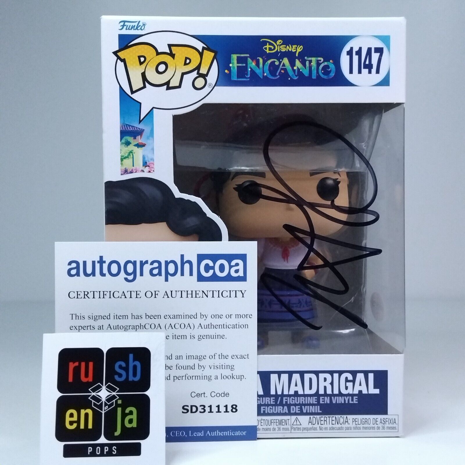 Funko Pop! Disney Encanto Luisa Madrigal Signed Jessica Darrow COA #1147 WS