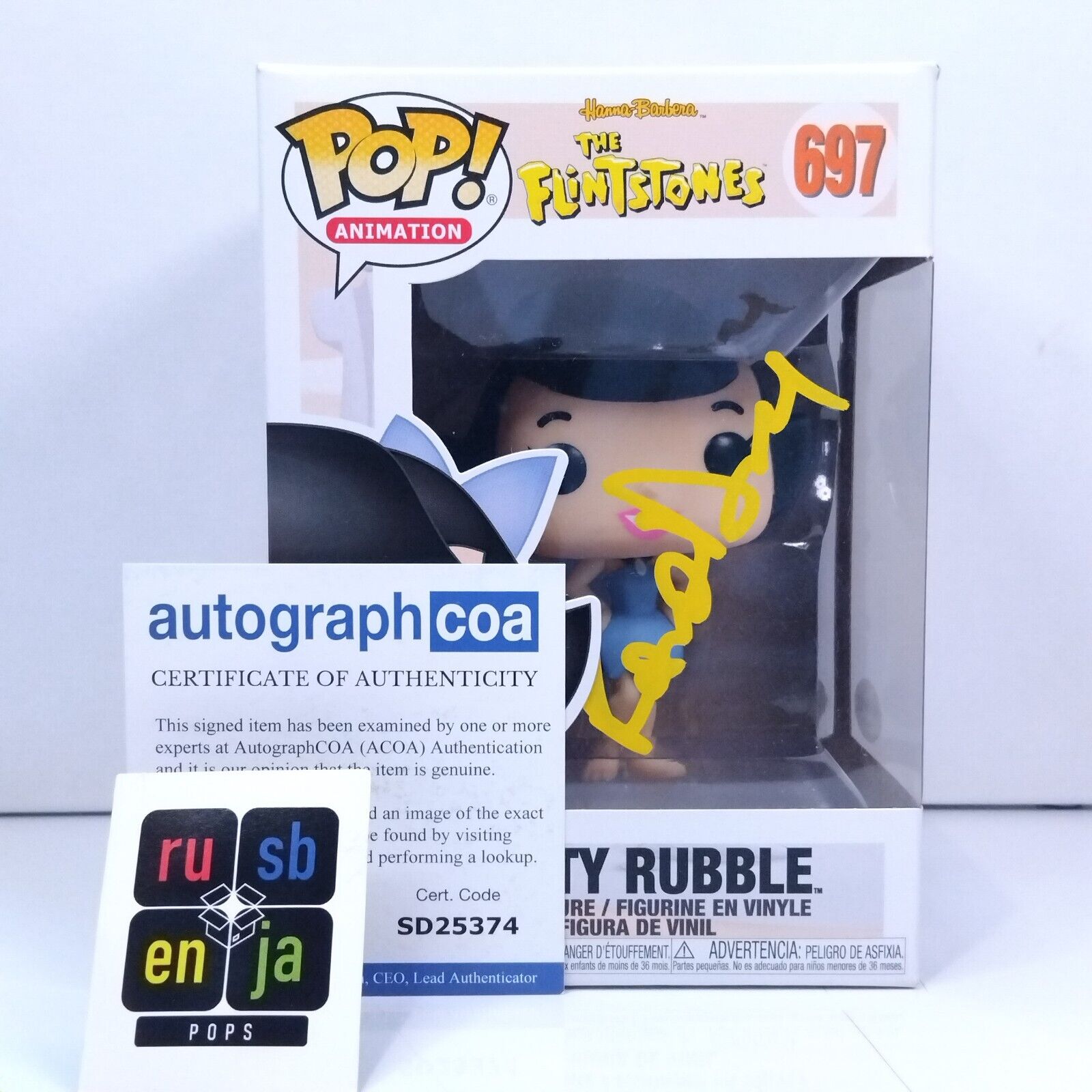 Funko Pop! Animation Flintstones Betty Rubble Signed Rosie O'Donnell #697 WS