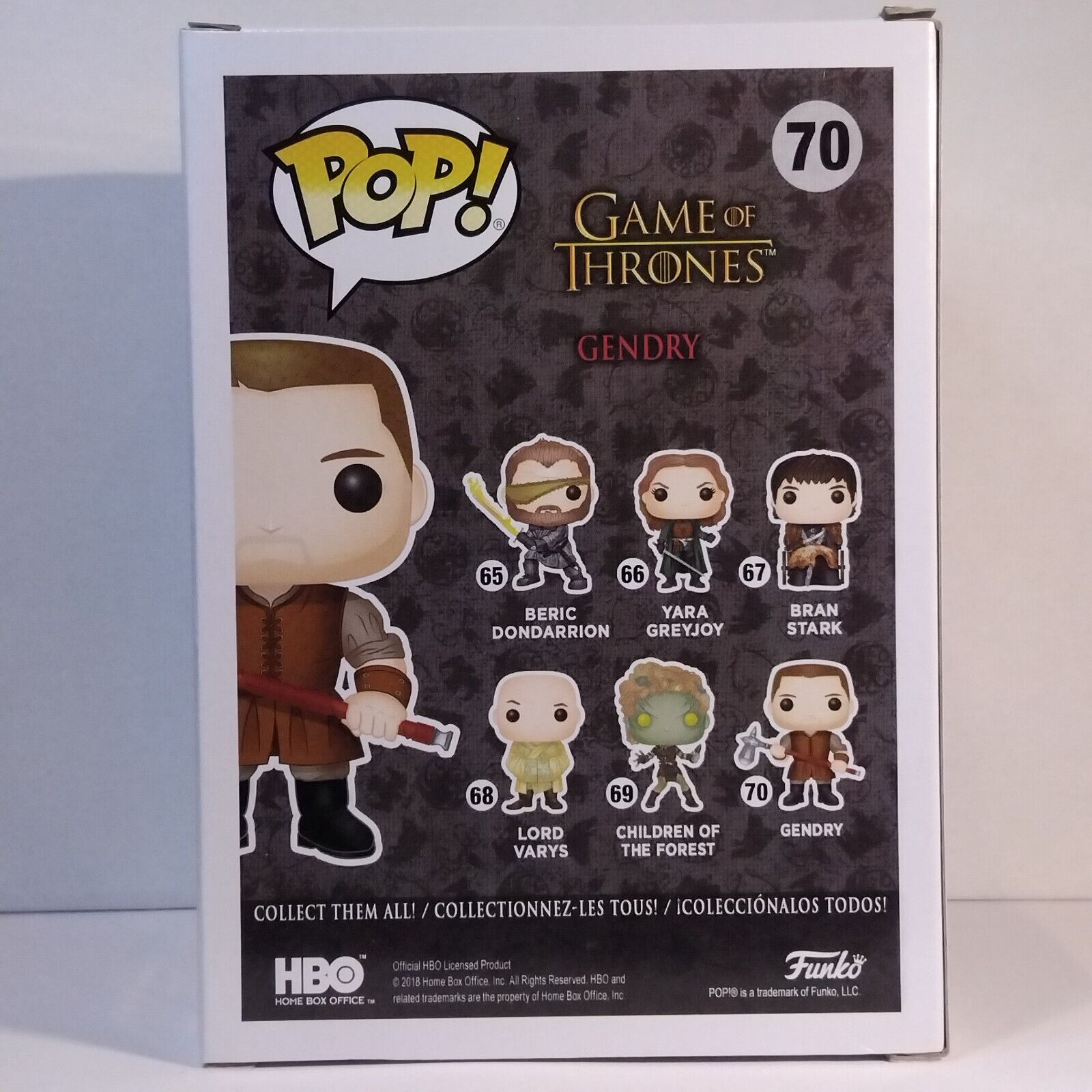 Funko Pop! TV Game of Thrones Gendry Signed Joe Dempsie COA #70 WS