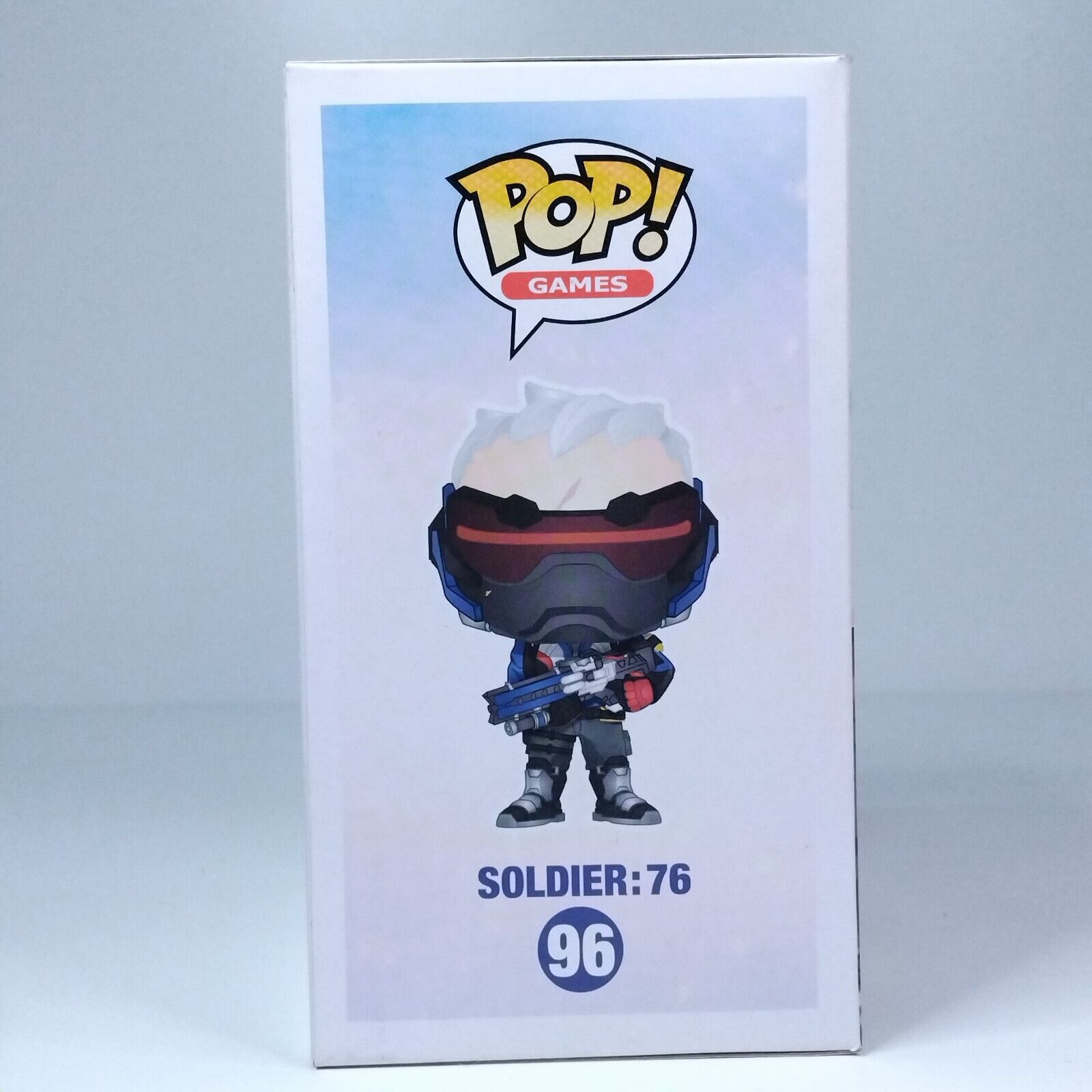 Funko Pop! Games Overwatch Soldier:76 Gamestop Exclusive #96 FADED BOX FRONT