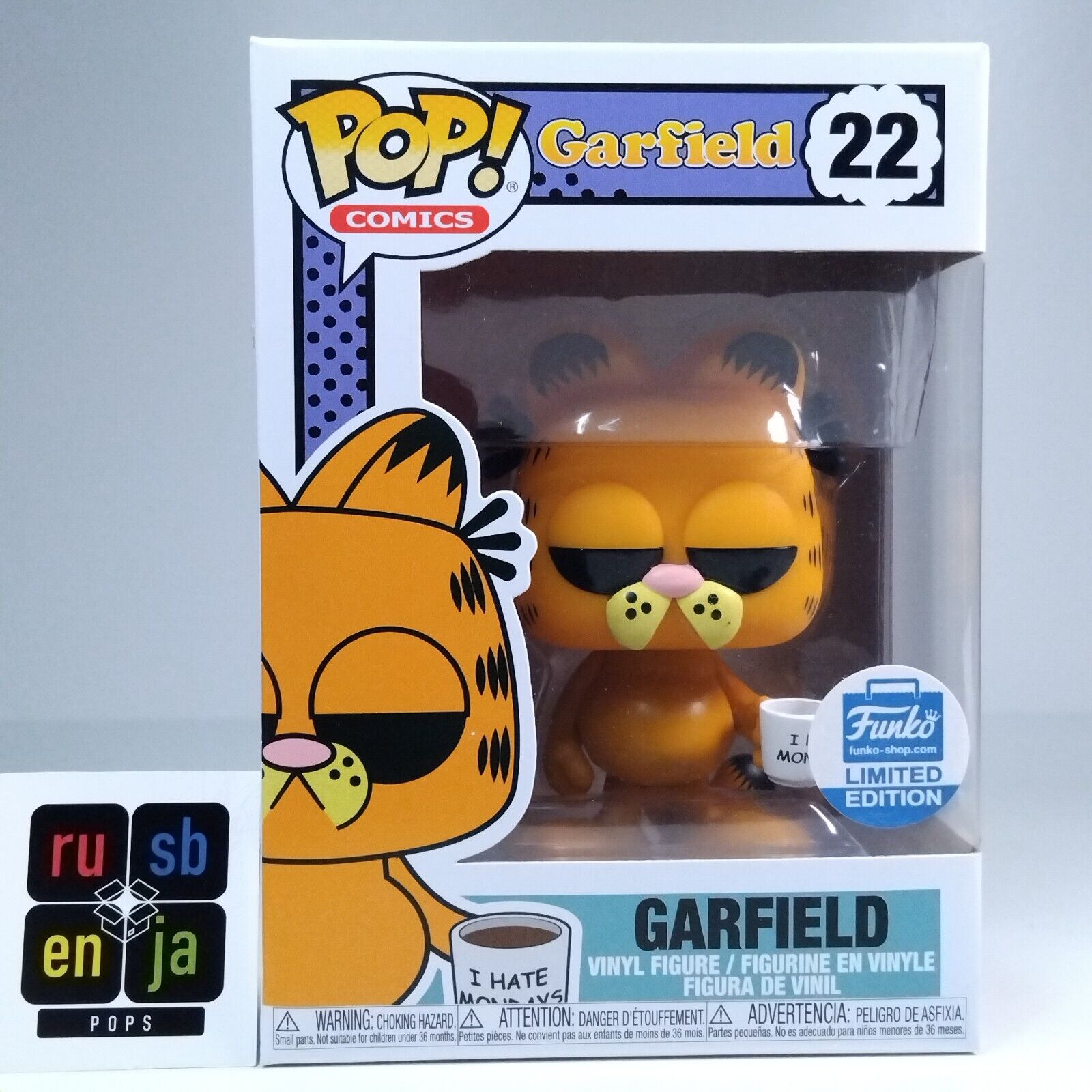 Funko Pop! Comics Animation Garfield with I Hate Mondays Mug Limited Edition #22