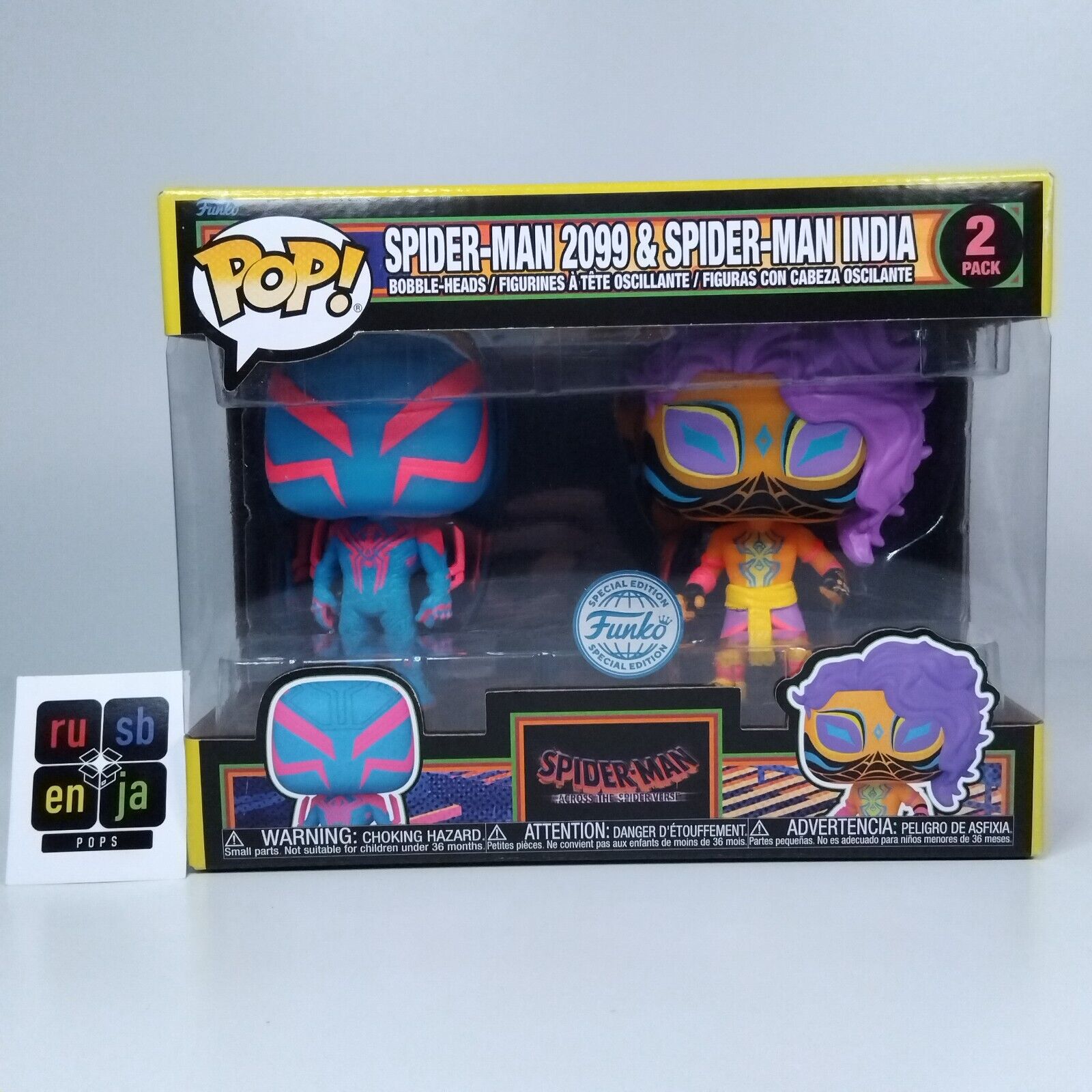 Funko Pop! Marvel Blacklight Spider-Man 2099 & Spider-Man India 2 Pack