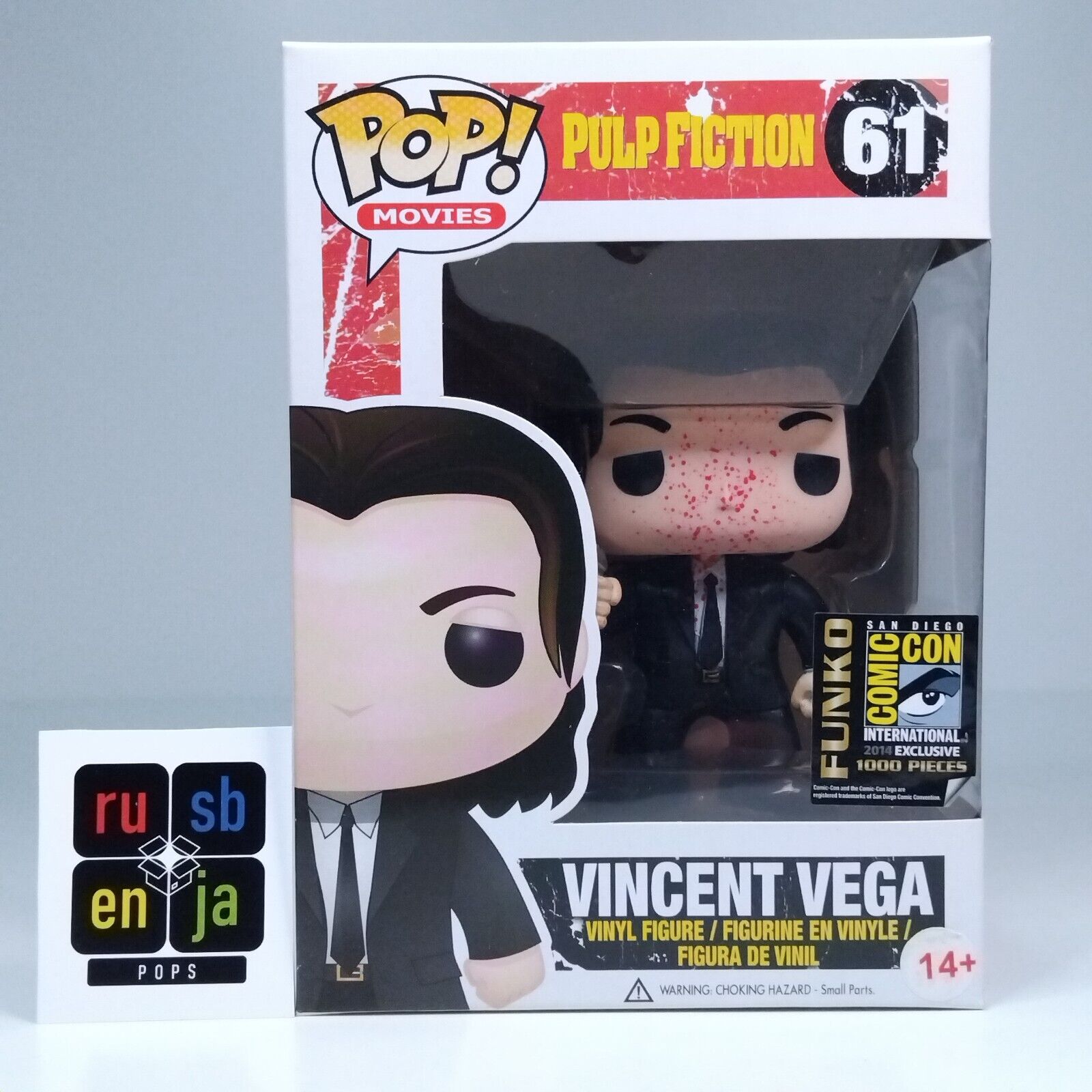 Funko Pop! Movies Pulp Fiction Vincent Vega Bloody SDCC 1,000 Pieces #61