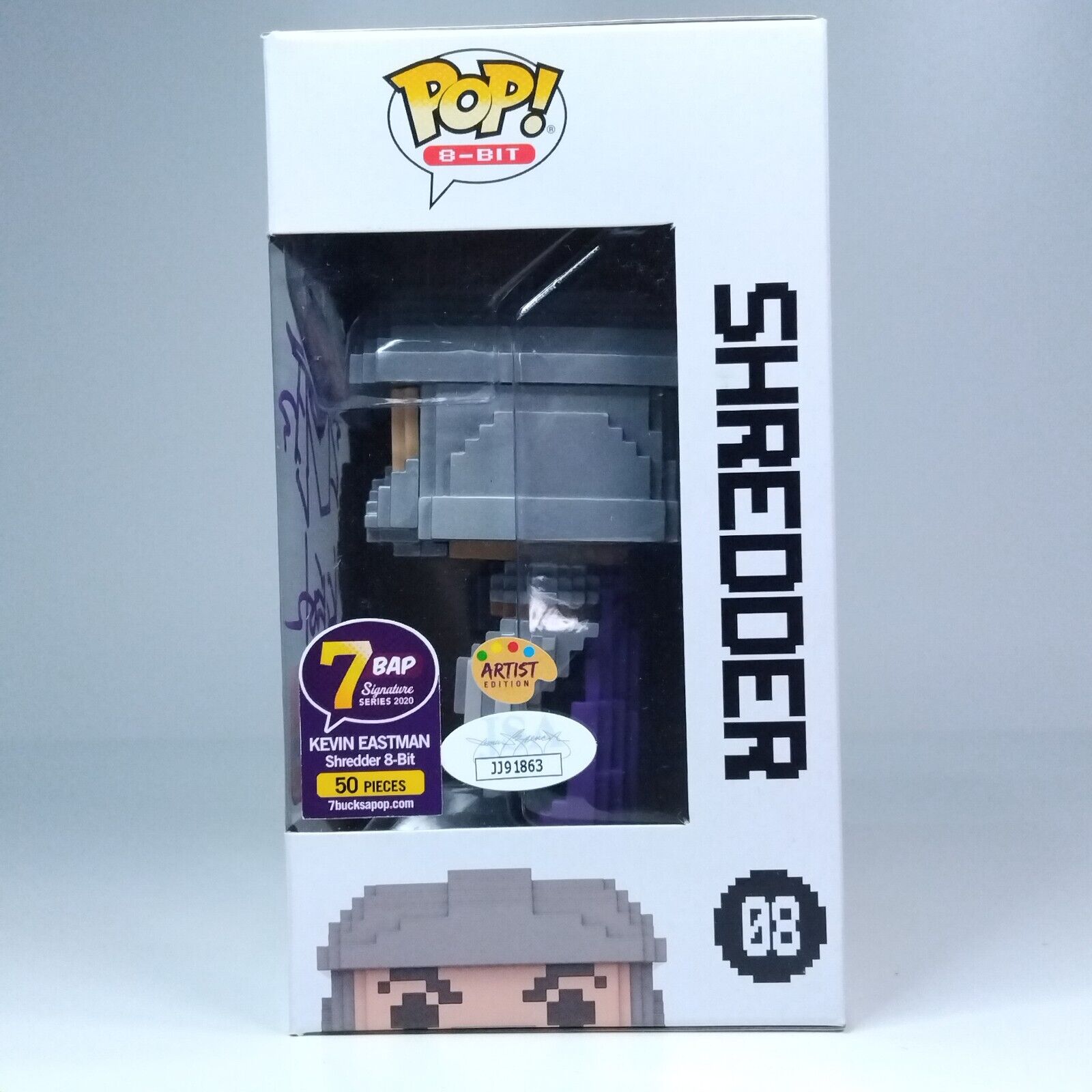 Funko Pop! 8-BIT TMNT Turtles Shredder Signed Kevin Eastman 7BAP COA #08