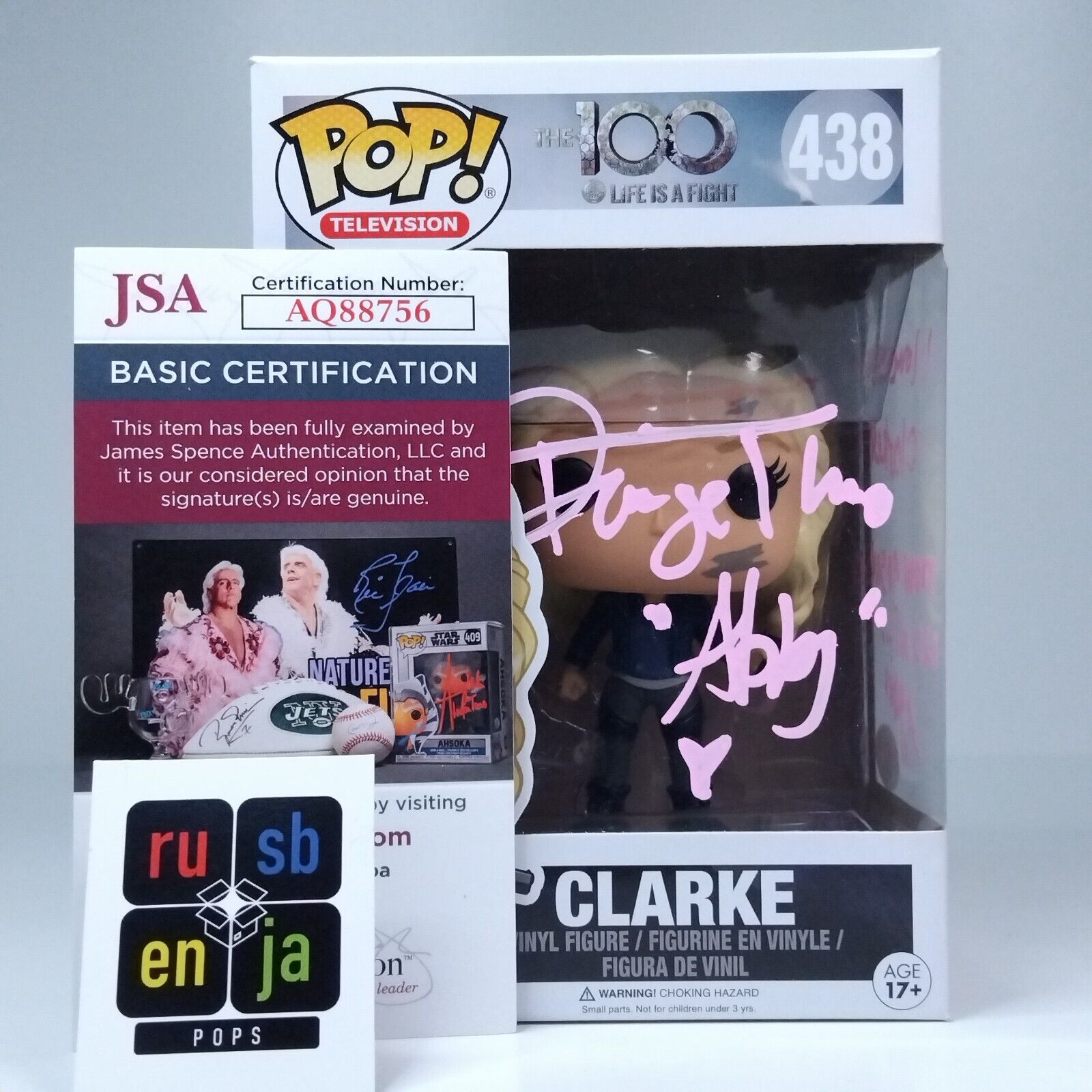 Funko Pop! TV The 100 Clarke Signed Paige Turco with C/Name & Quote COA #438 WS