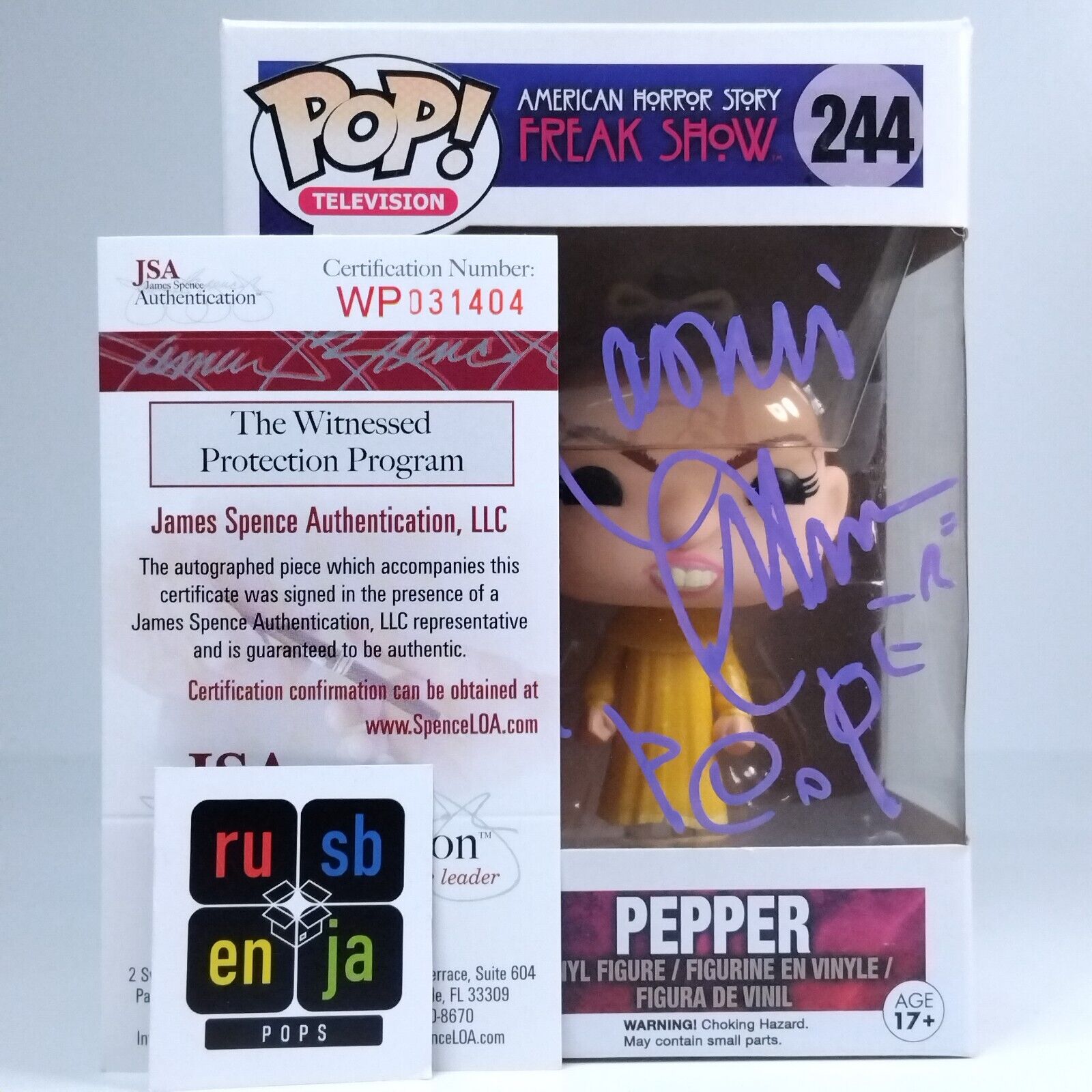 Funko Pop! TV American Horror Story Pepper Signed Naomi Grossman FADED BOX #244