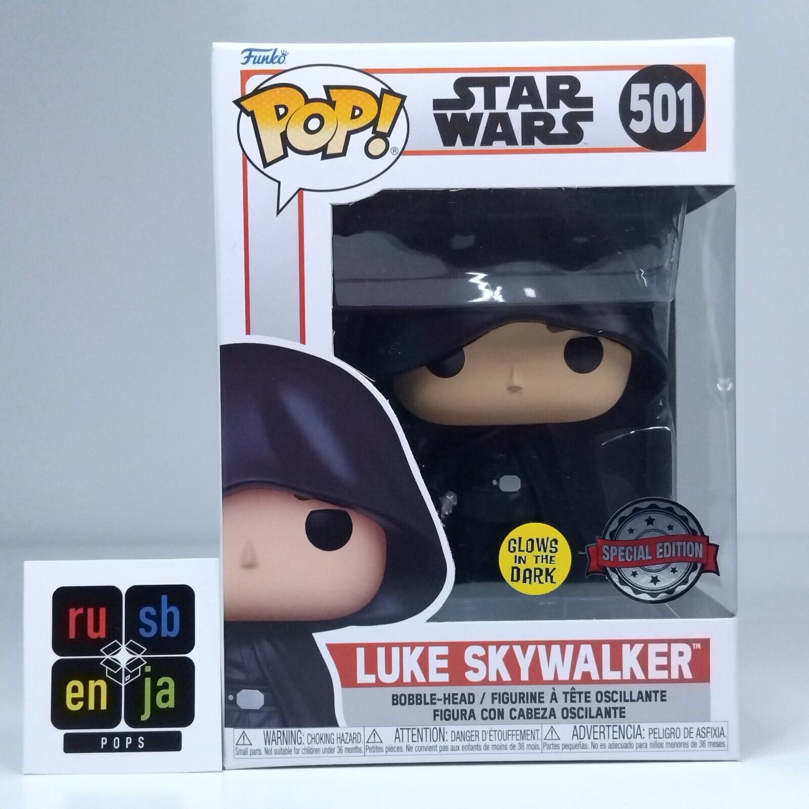 Funko Pop! Star Wars The Mandalorian Luke Skywalker Hooded Glows #501