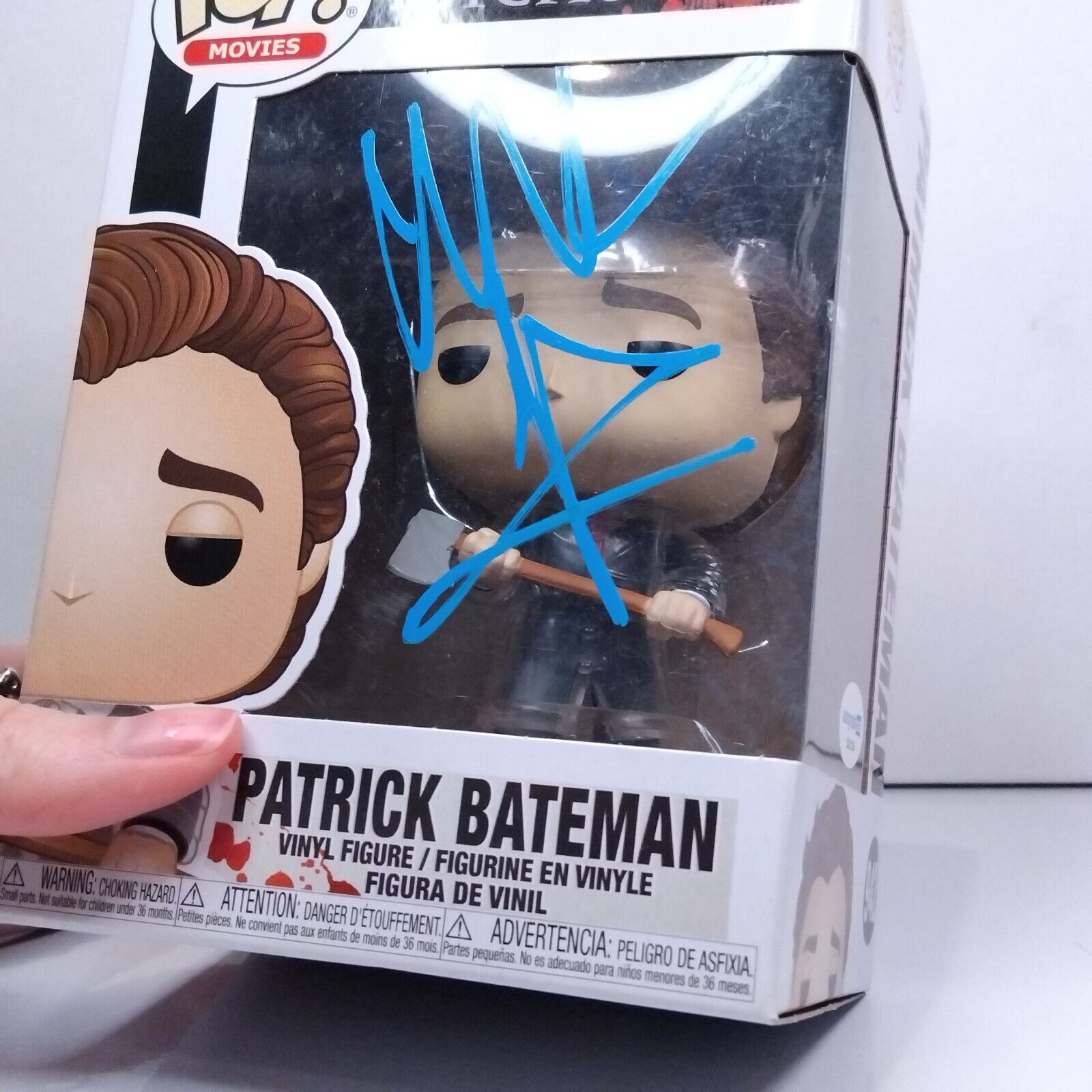 Funko Pop! Movies American Psycho Patrick Bateman Signed Christian Bale #942 WS