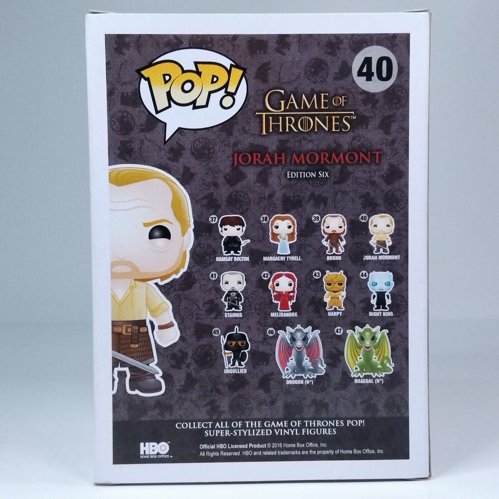 Funko Pop! TV Game of Thrones Jorah Mormont Iain Glen COA #40