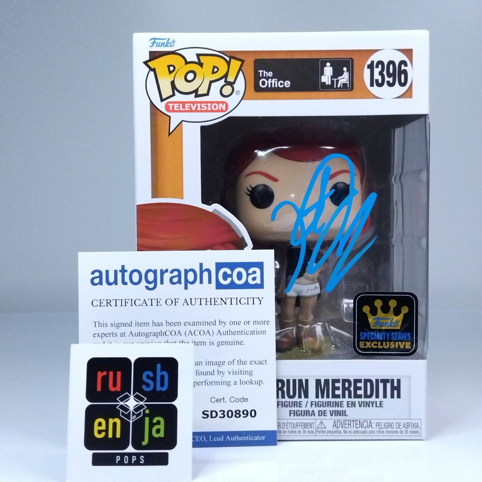 Funko Pop! TV The Office US Meredith Signed Kate Flannery COA #1396 WS