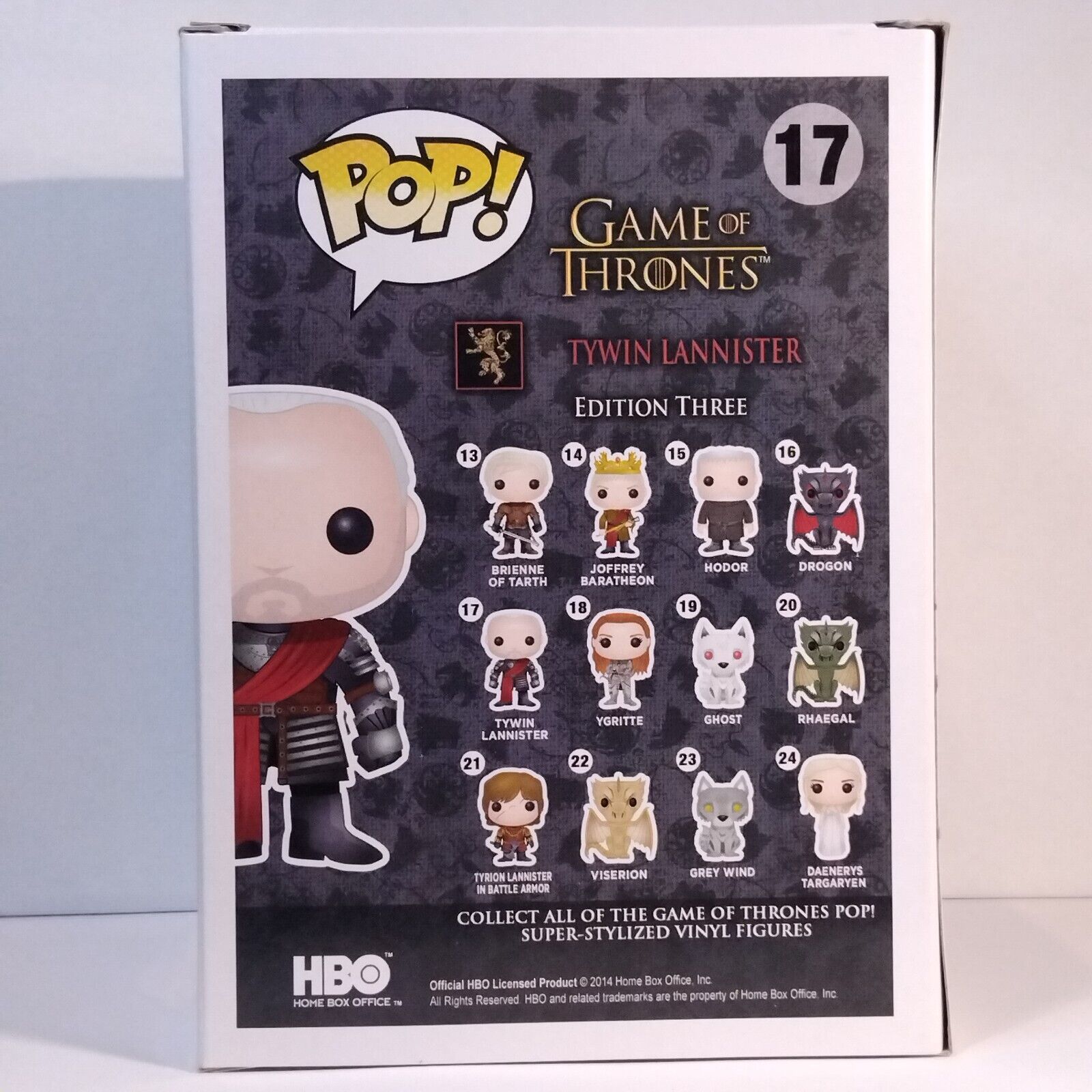 Funko Pop! TV Game of Thrones Tywin Lannister Signed Charles Dance COA #17 WS