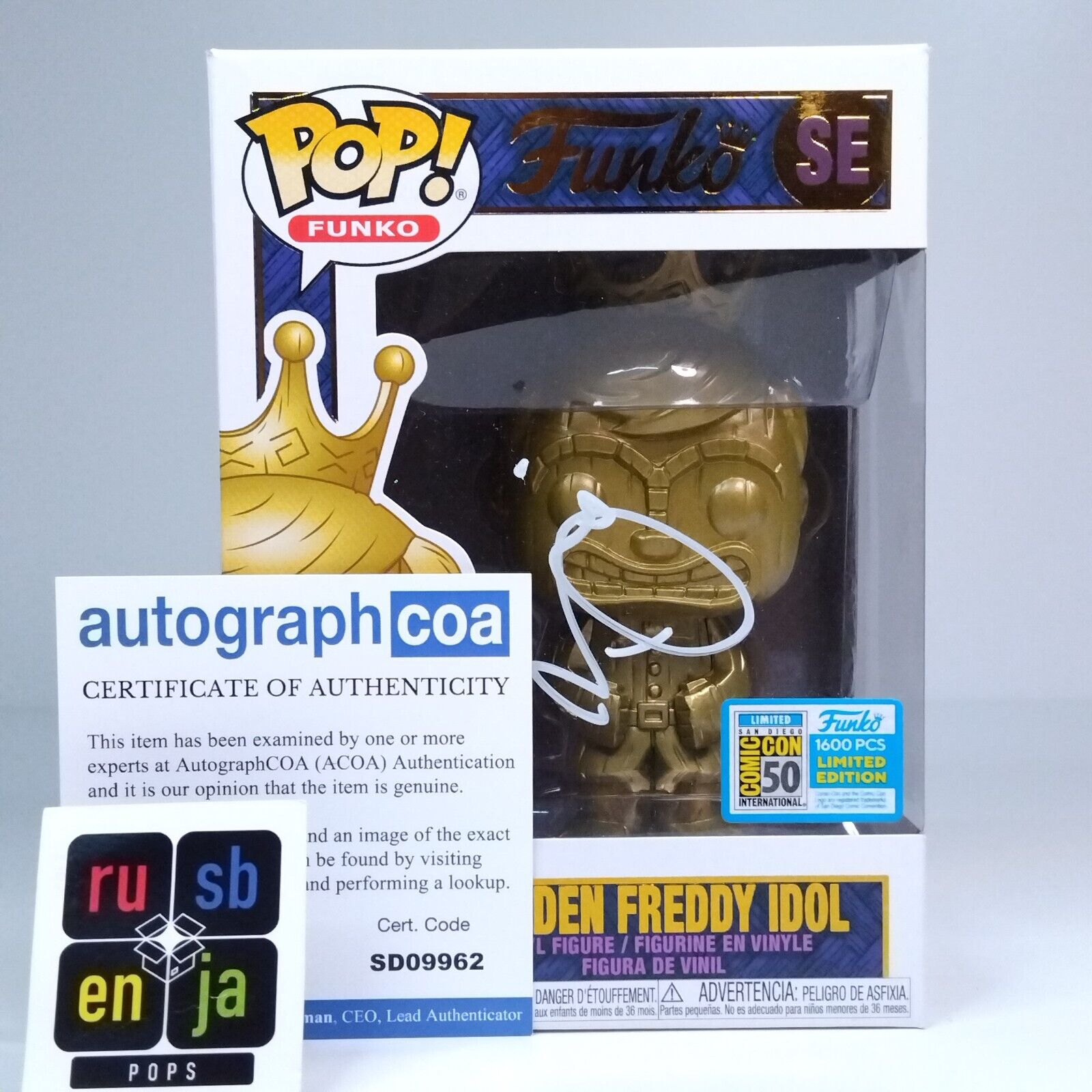 Funko Pop! Golden Idol Freddy SDCC 1,600 Pcs Signed Brian Mariotti COA #SE