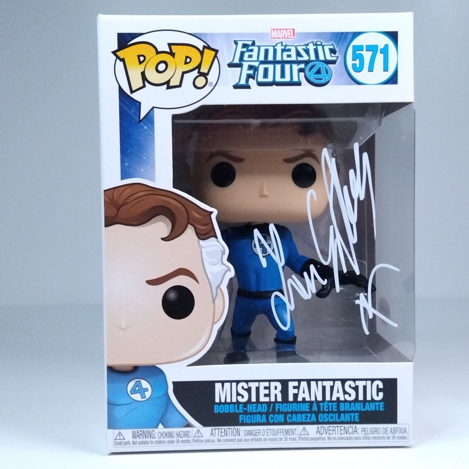 Funko Pop! Marvel Fantastic Four Mr Fantastic Signed Ioan Gruffudd COA #571 WS