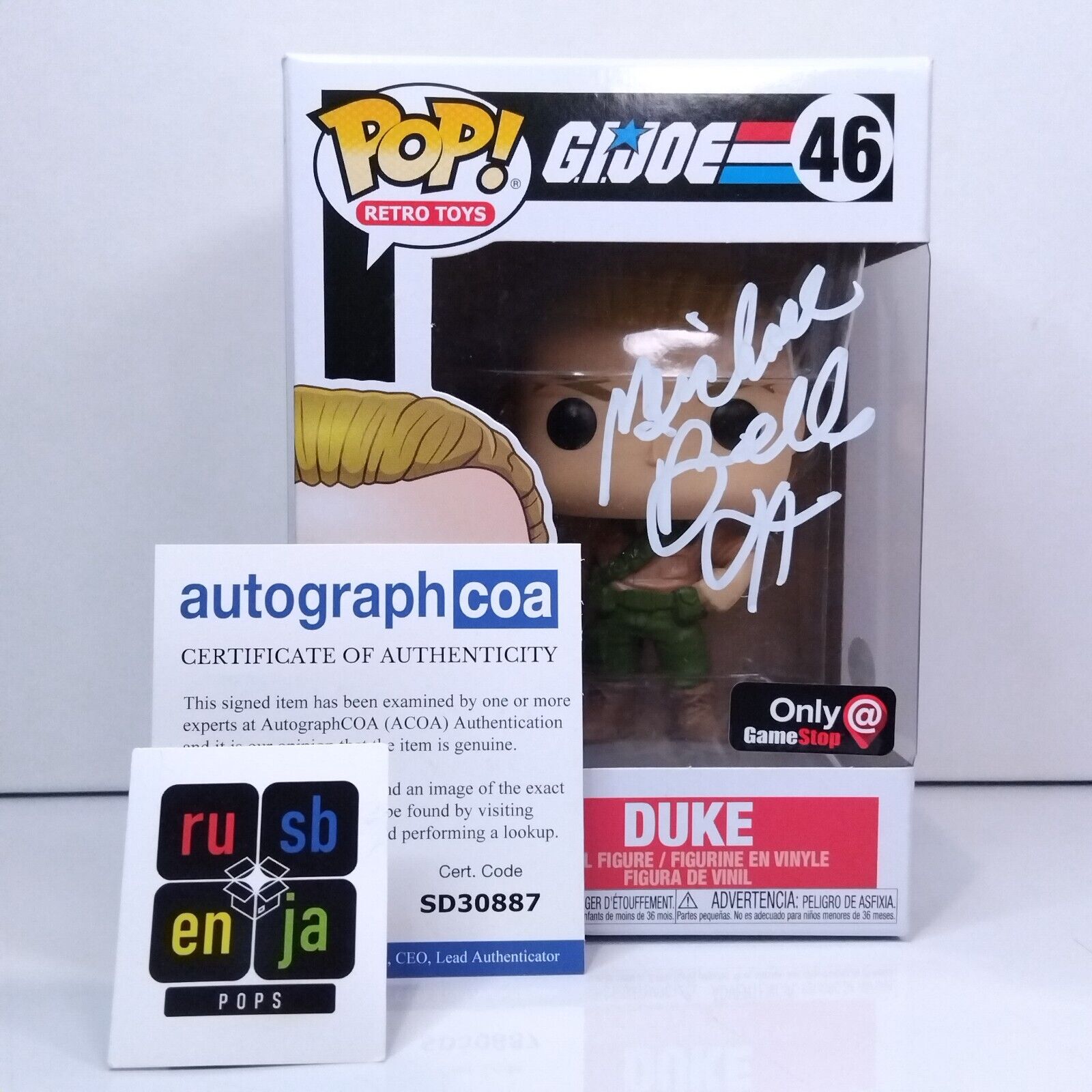 Funko Pop! Retro Toys GI Joe Duke Signed Michael Bell COA #46 WS