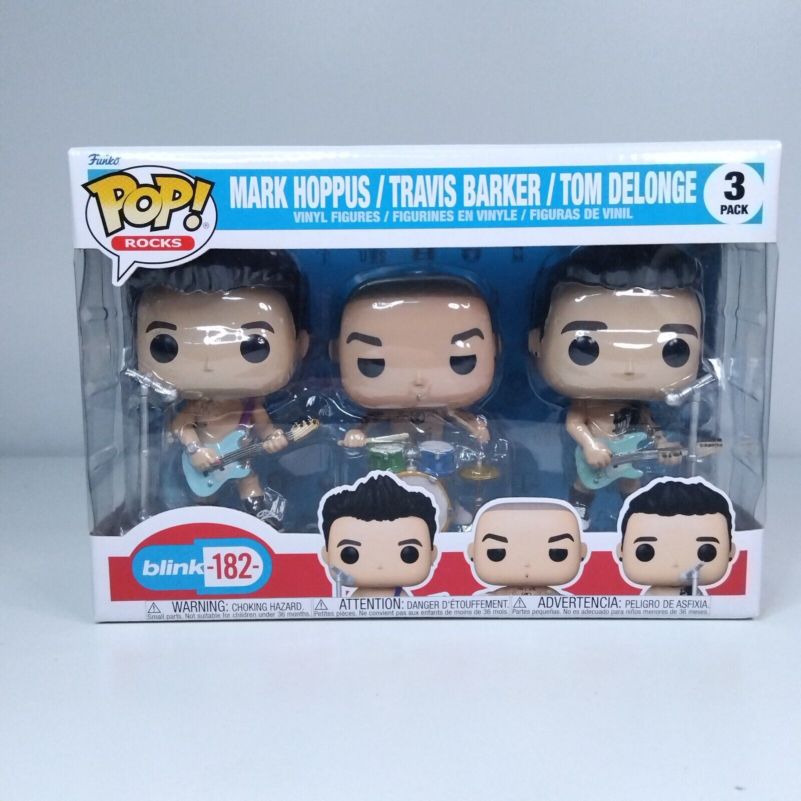 Funko Pop! Rocks Music Blink 182 Mark Hoppus Travis Barker Tom Delonge 3 Pack