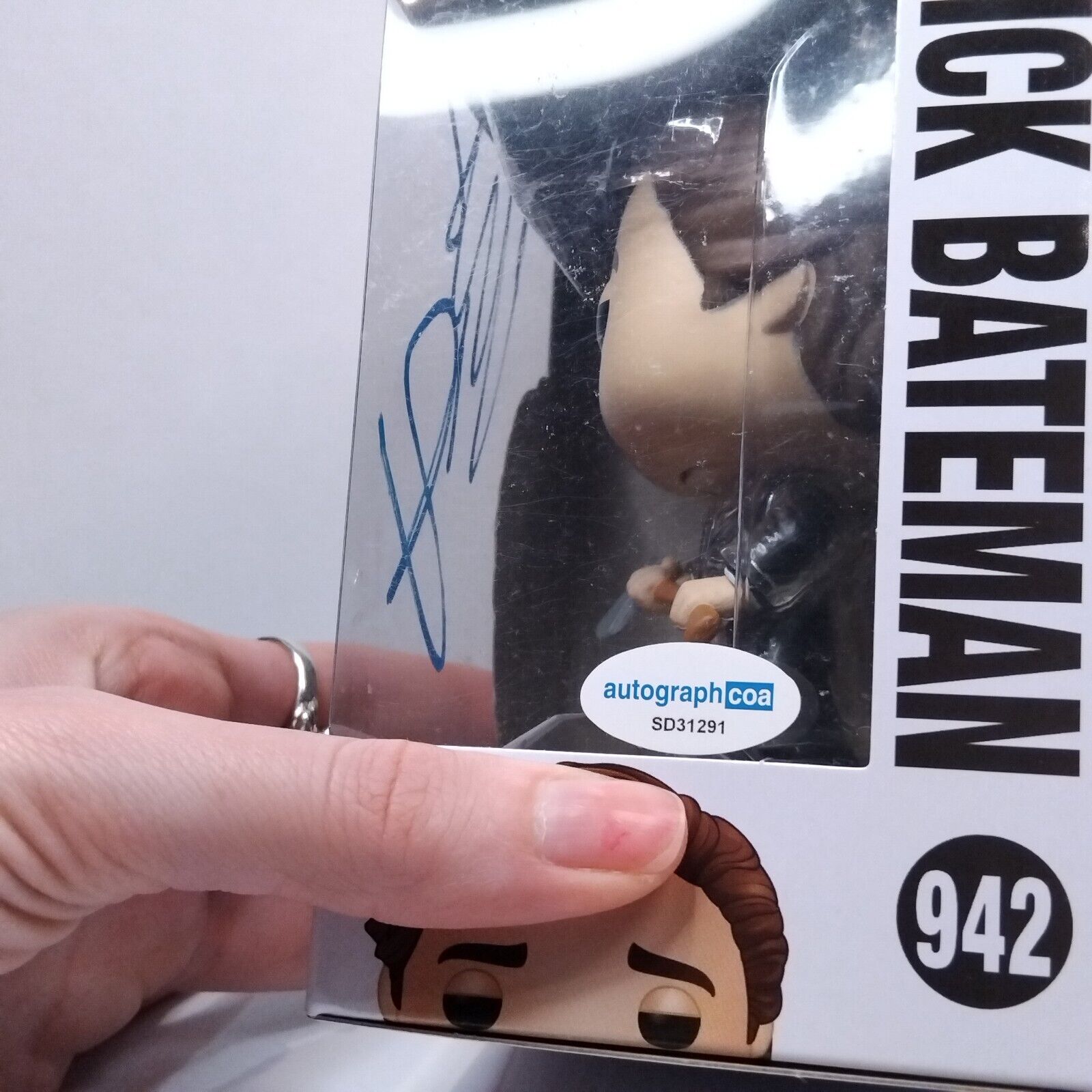 Funko Pop! Movies American Psycho Patrick Bateman Signed Christian Bale #942 WS