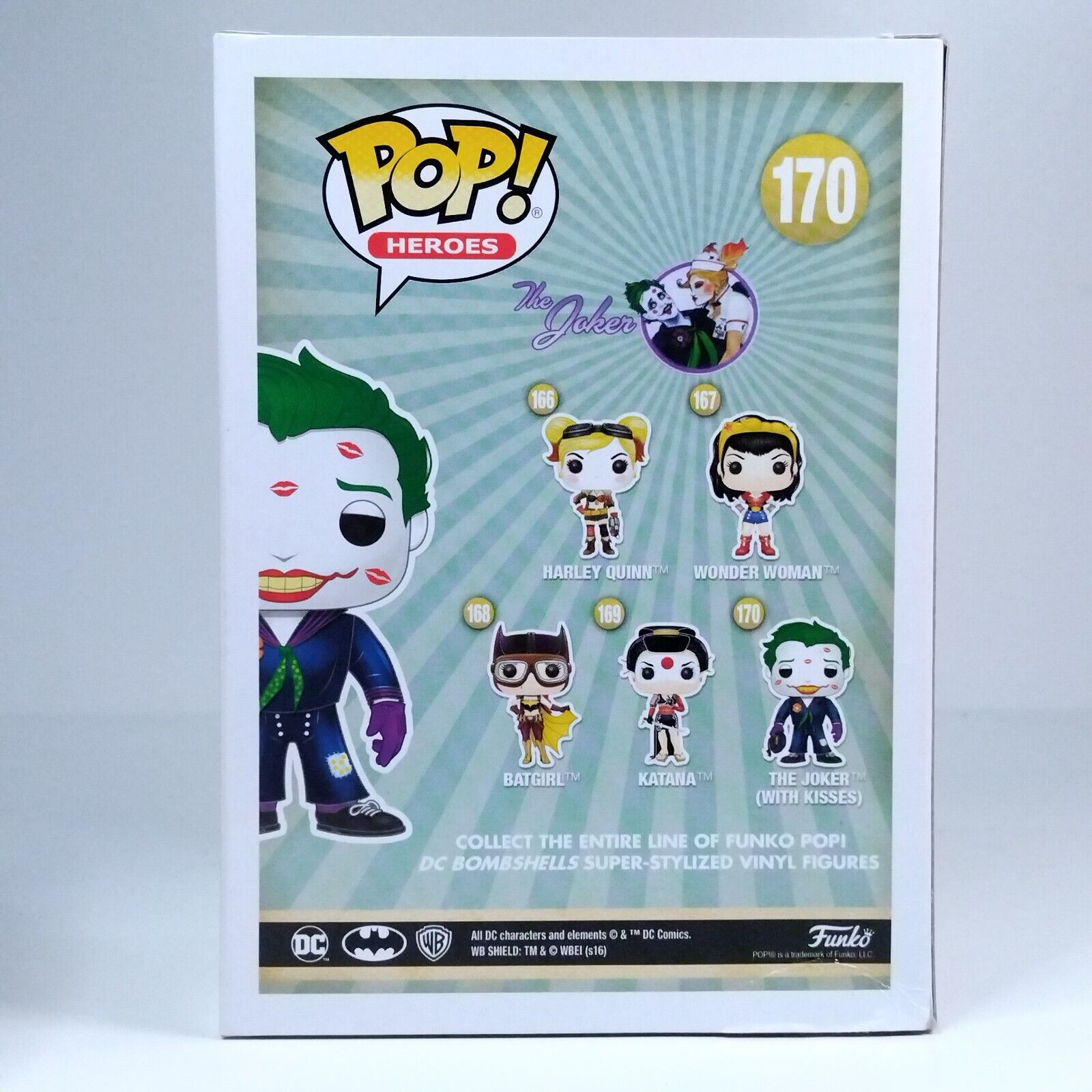 Funko Pop! DC Heroes Bombshells The Joker with Kisses B&W Chase #170 BOX DAMAGE