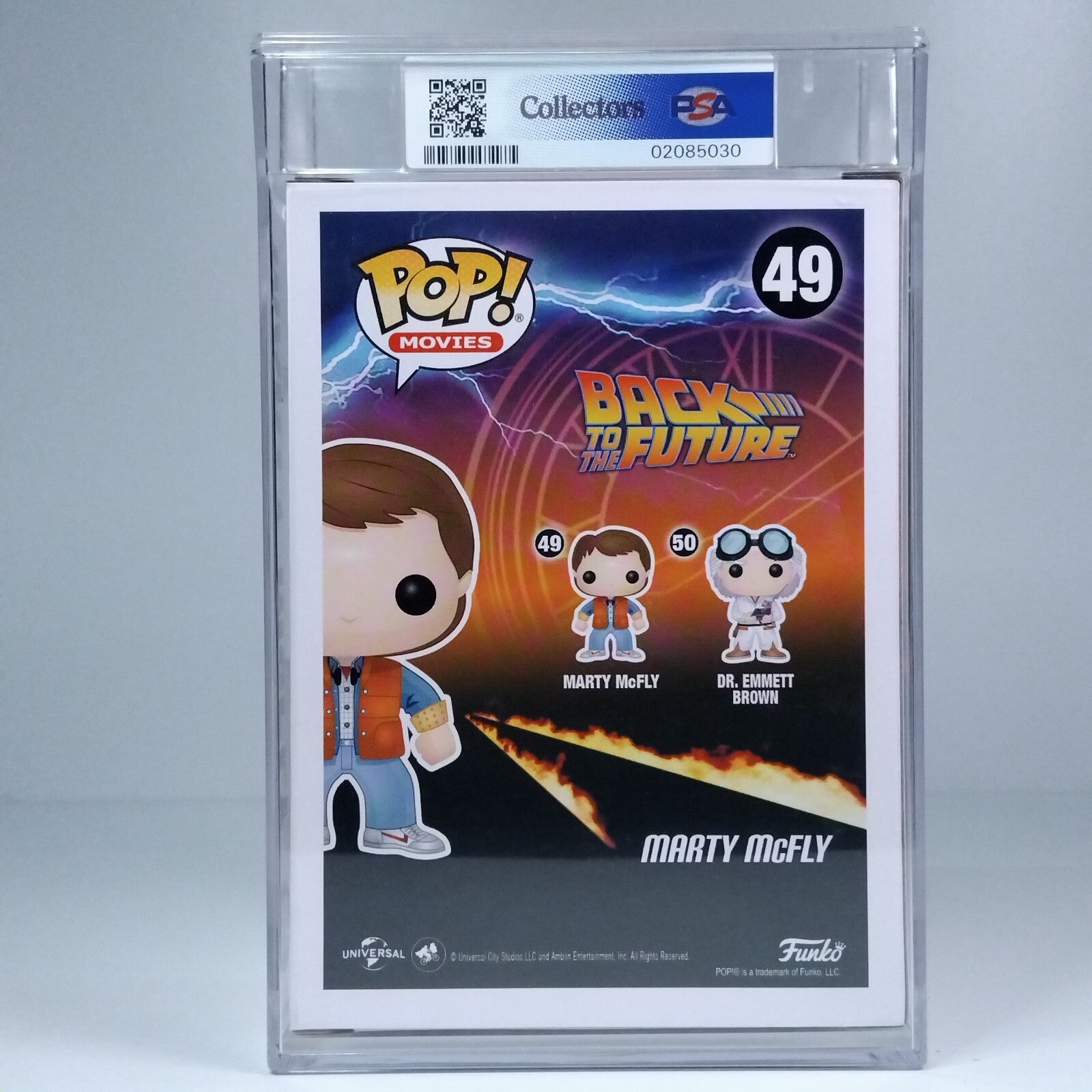 Funko Pop! Back to Future Marty Glow Plutonium Signed Michael J Fox PSA 8.5 #49