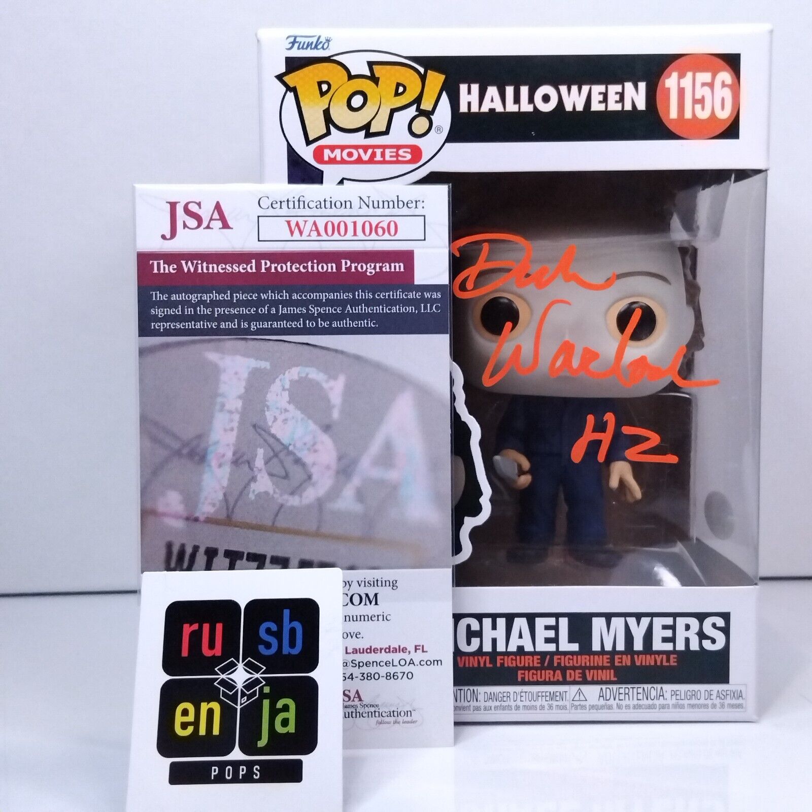 Funko Pop! Movies Horror Halloween Michael Myers Signed Dick Warlock COA #1156