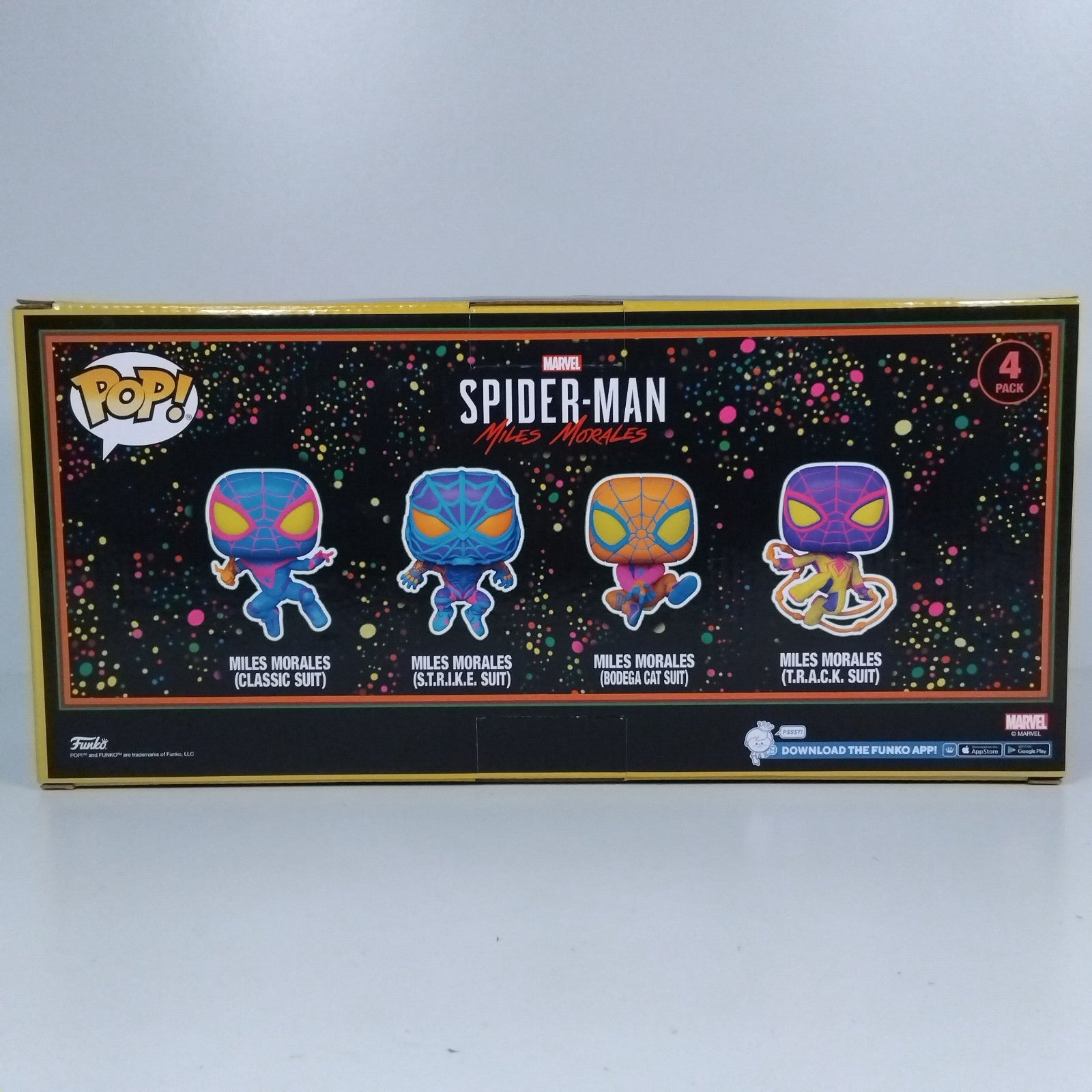 Funko Pop! Marvel Blacklight Spider-Man Miles Morales 4 Pack